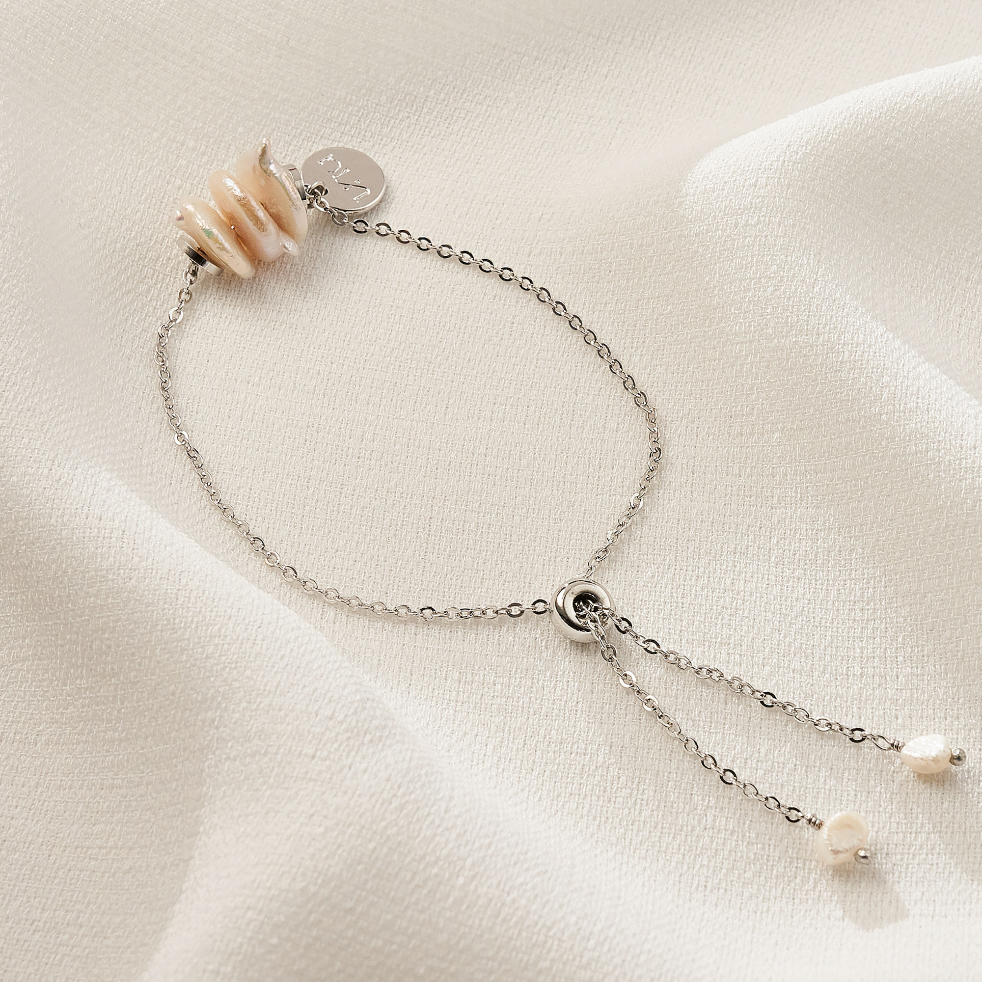 Pulseira Camila Banho Ródio Branco