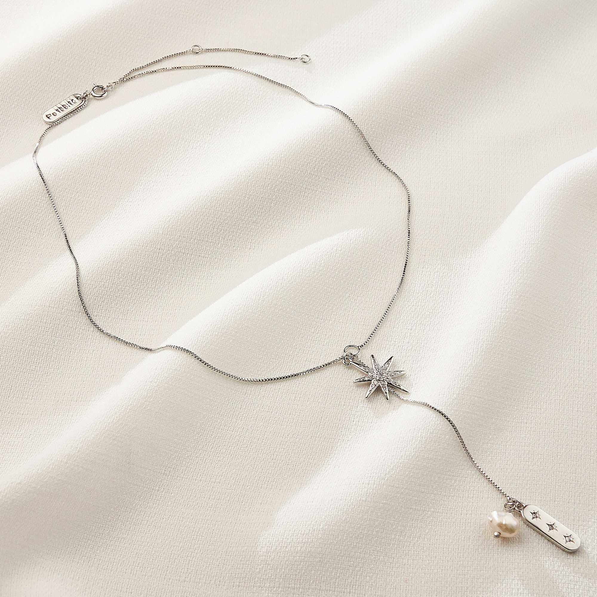 Colar Cris Banho Ródio Branco