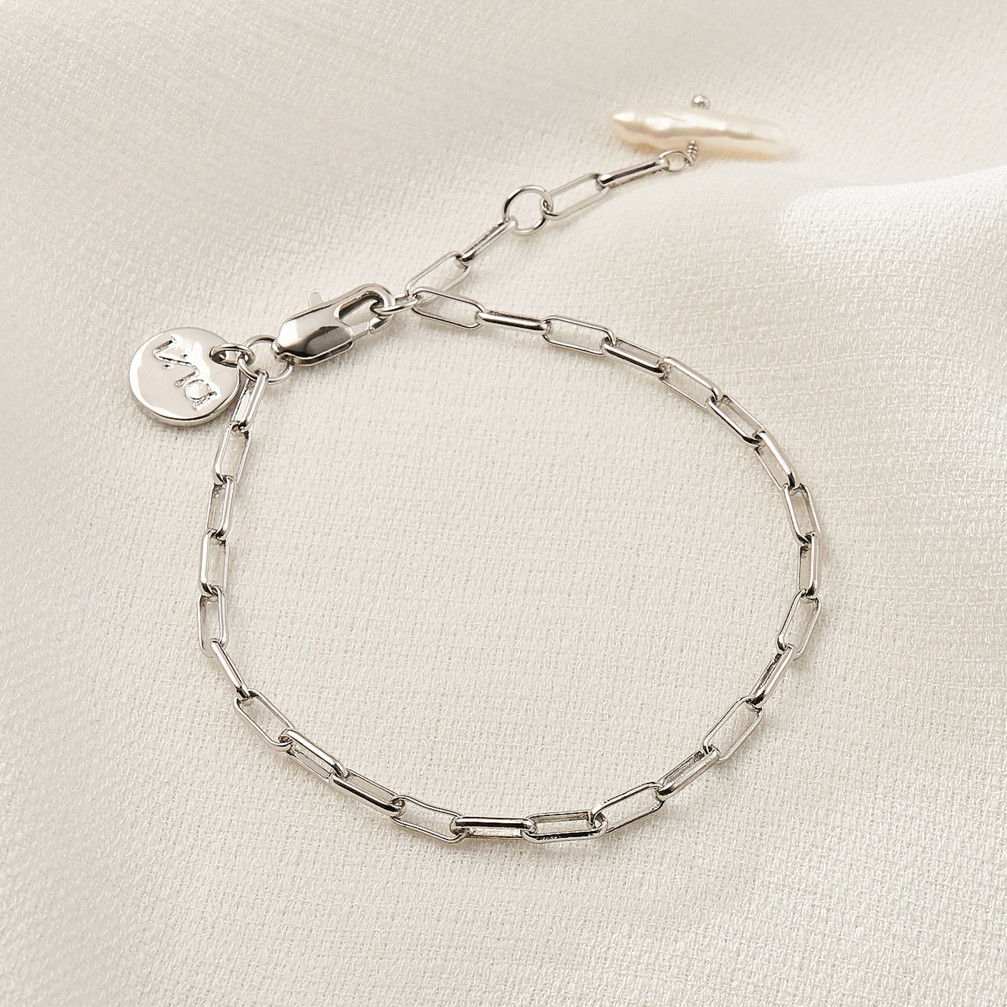 Pulseira Cecilia Banho Ródio Branco