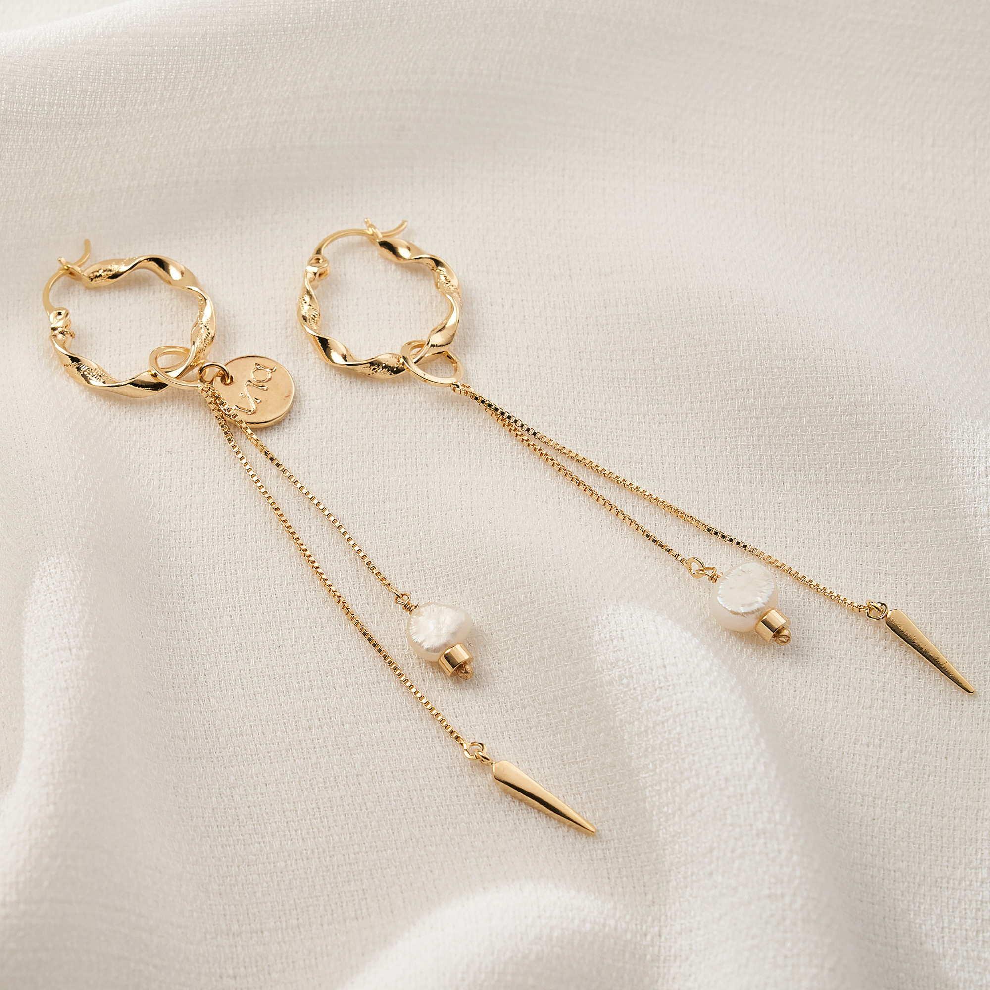 Brinco Bruna Banho Ouro 18k