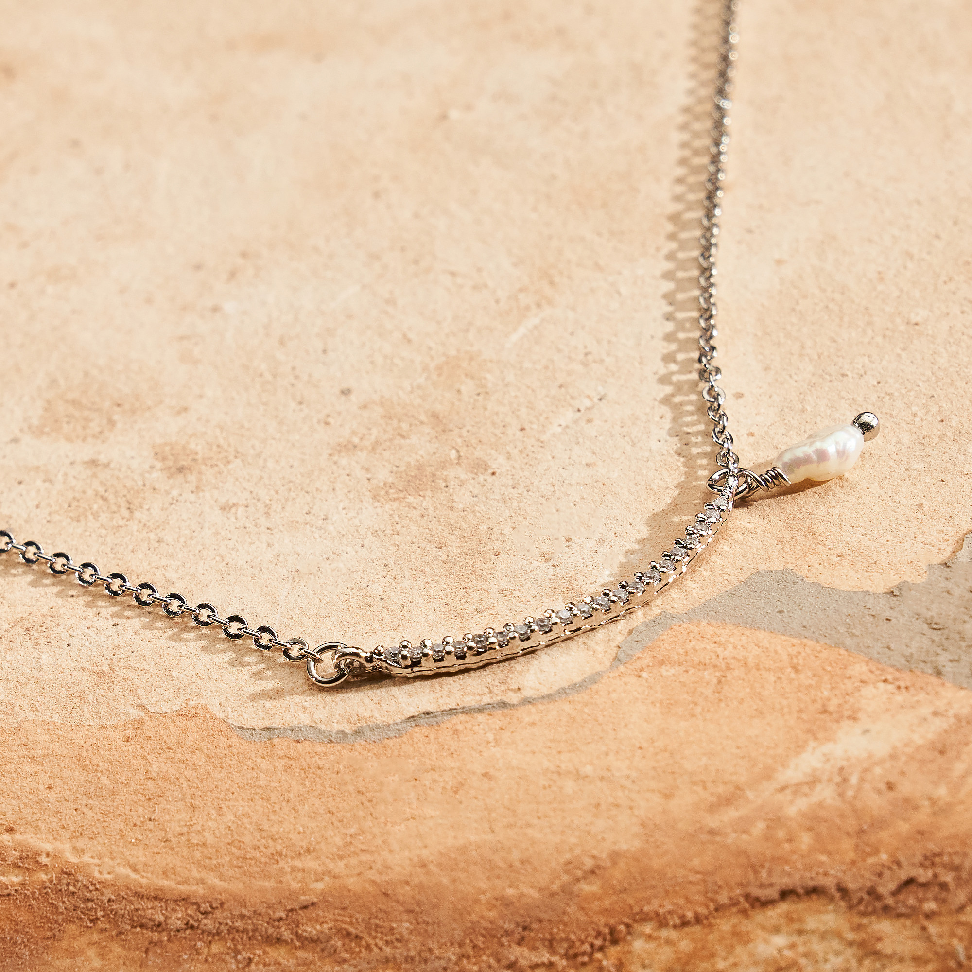 Colar Mariana Banho Ródio Branco