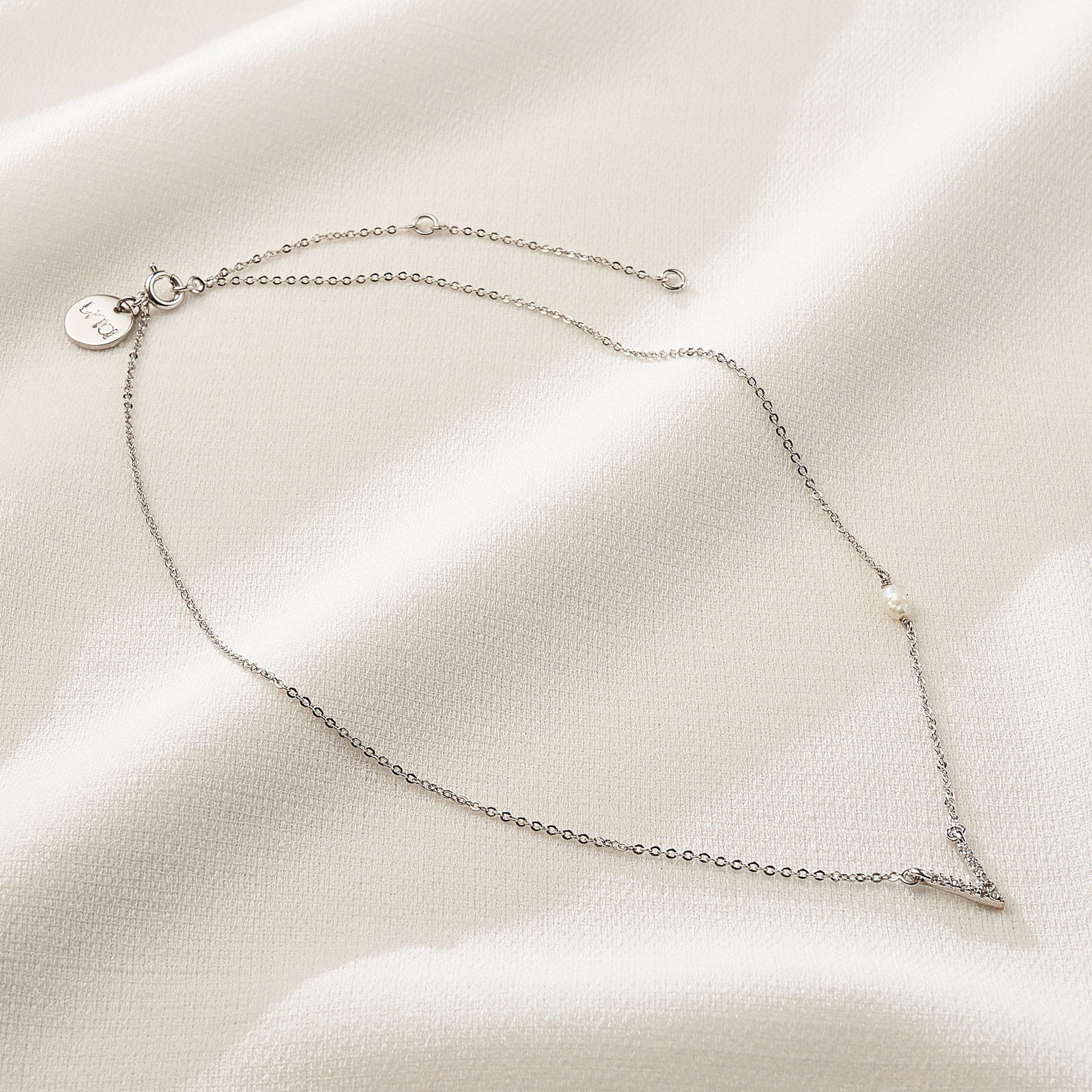 Colar Iris Banho Ródio Branco 