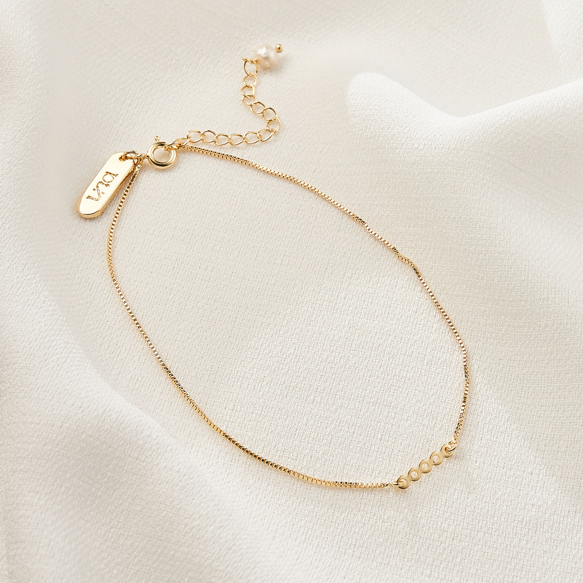 Tornozeleira Flavia Banho Ouro 18k