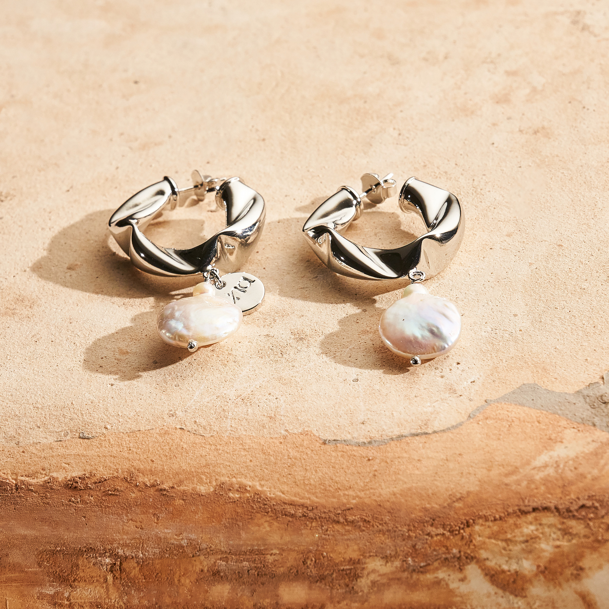 Brinco Carolina Banho Ródio Branco