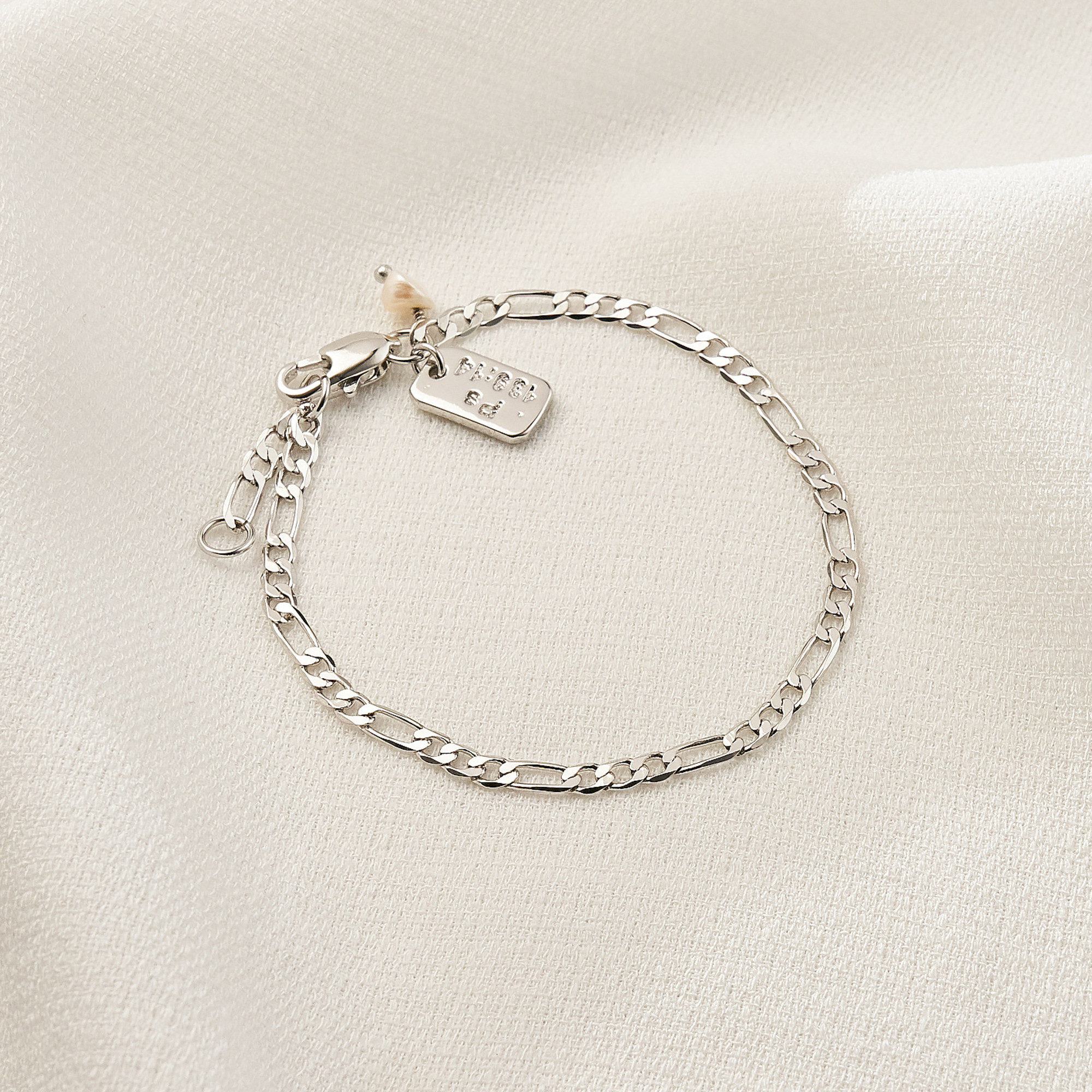 Pulseira Lucia Banho Ródio Branco