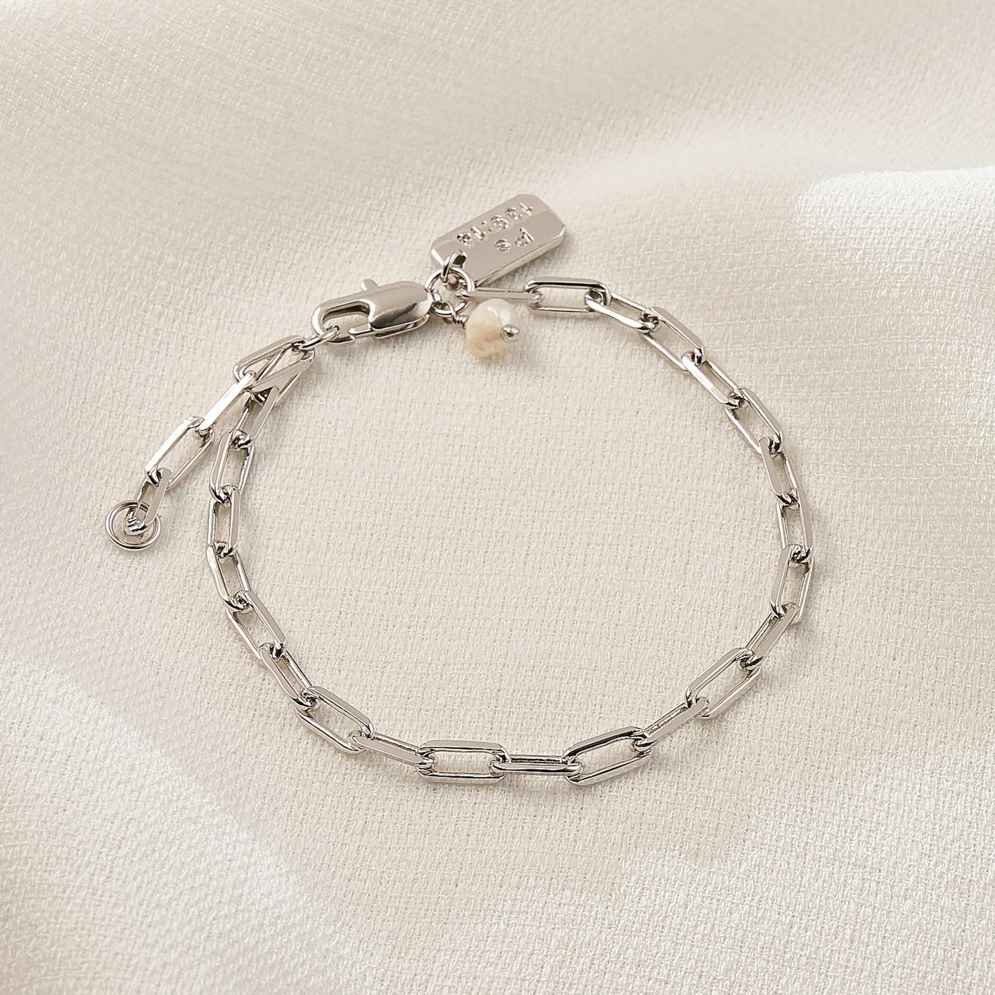 Pulseira Denise Banho Ródio Branco