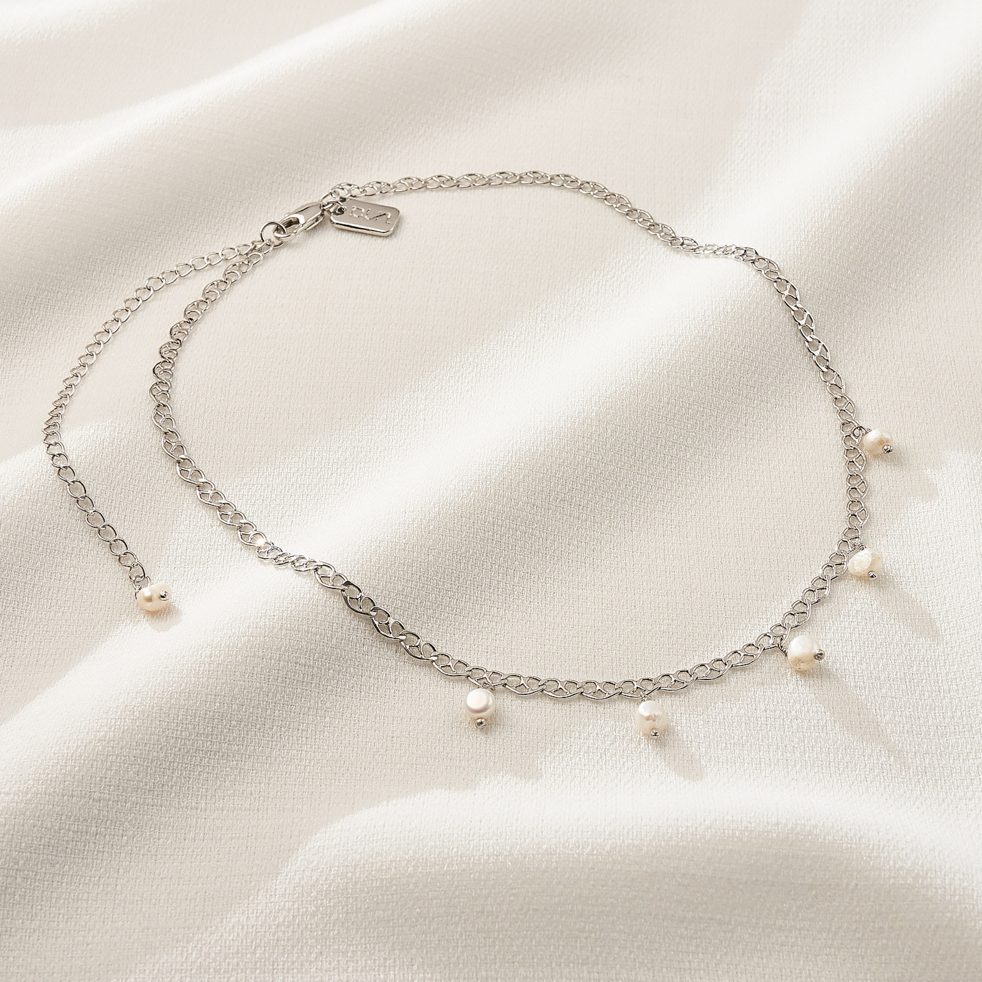 Colar Amber Banho Ródio Branco