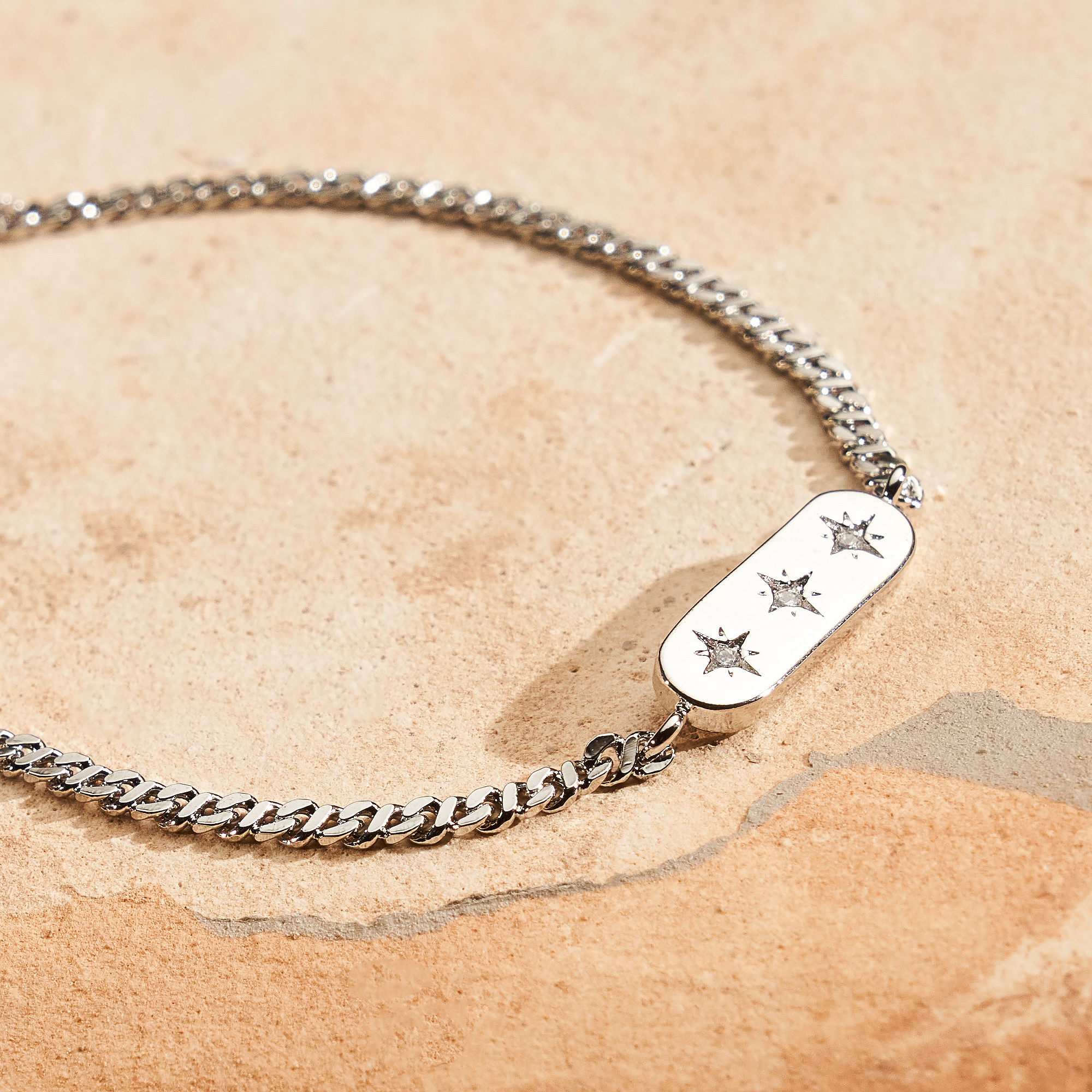 Pulseira Marcia Banho Ródio Branco