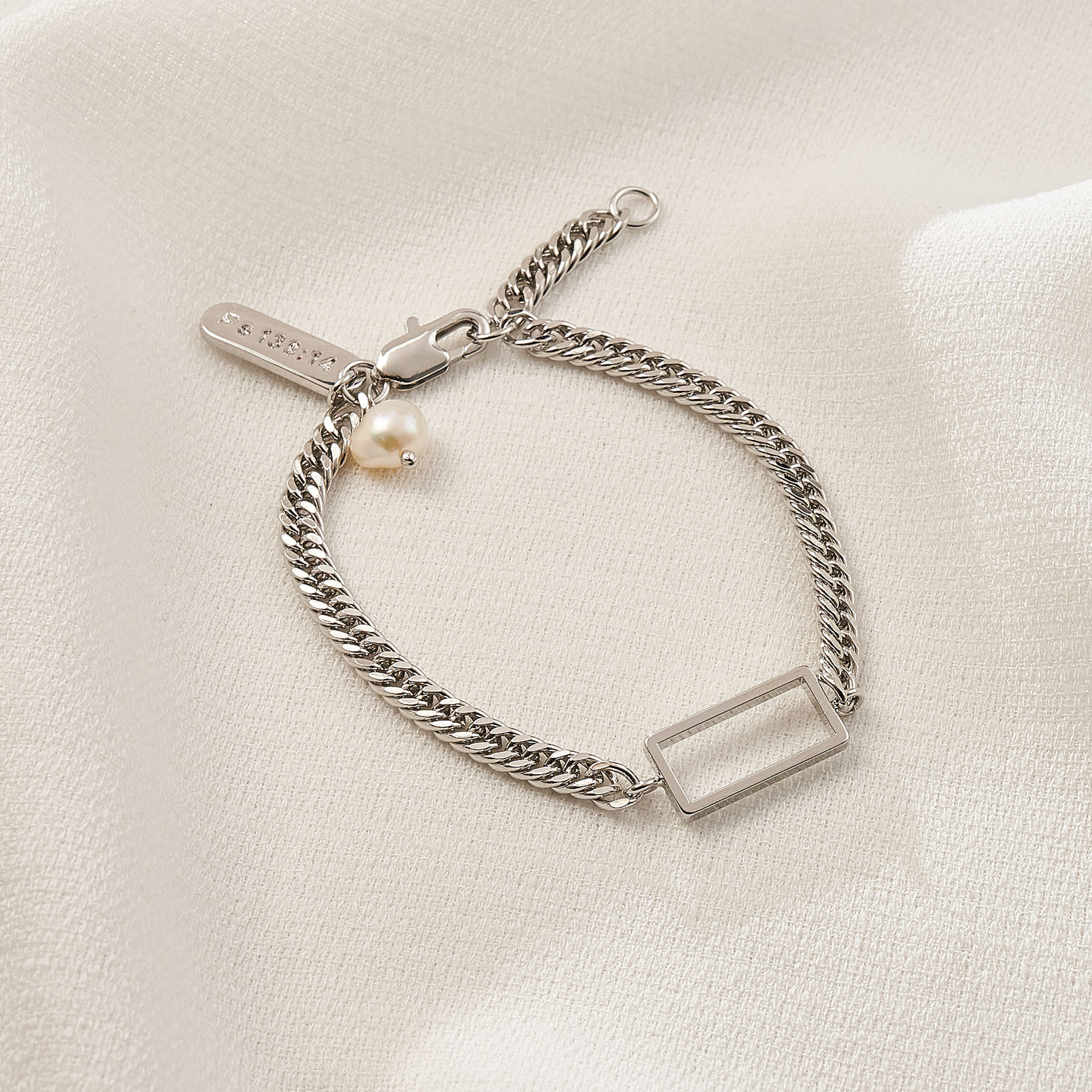 Pulseira Natasha Banho Ródio Branco