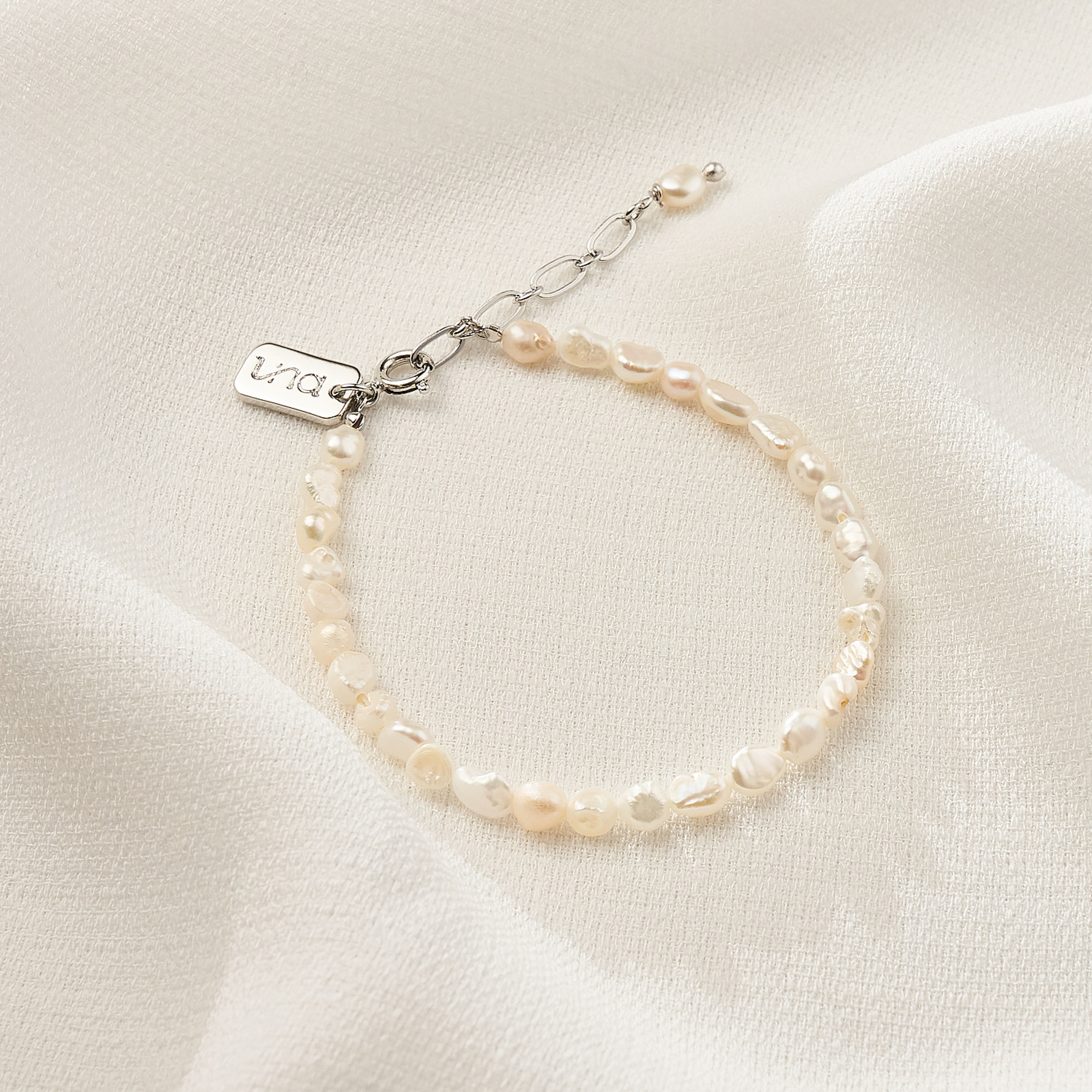 Pulseira Ivone Banho Ródio Branco