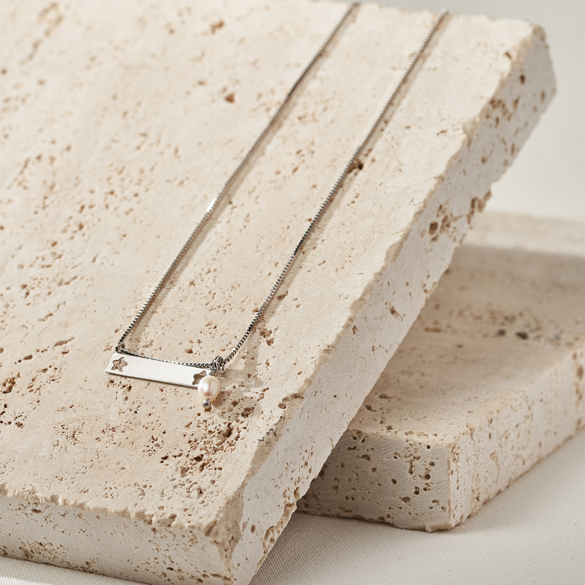 Colar Agatha Banho Ródio Branco