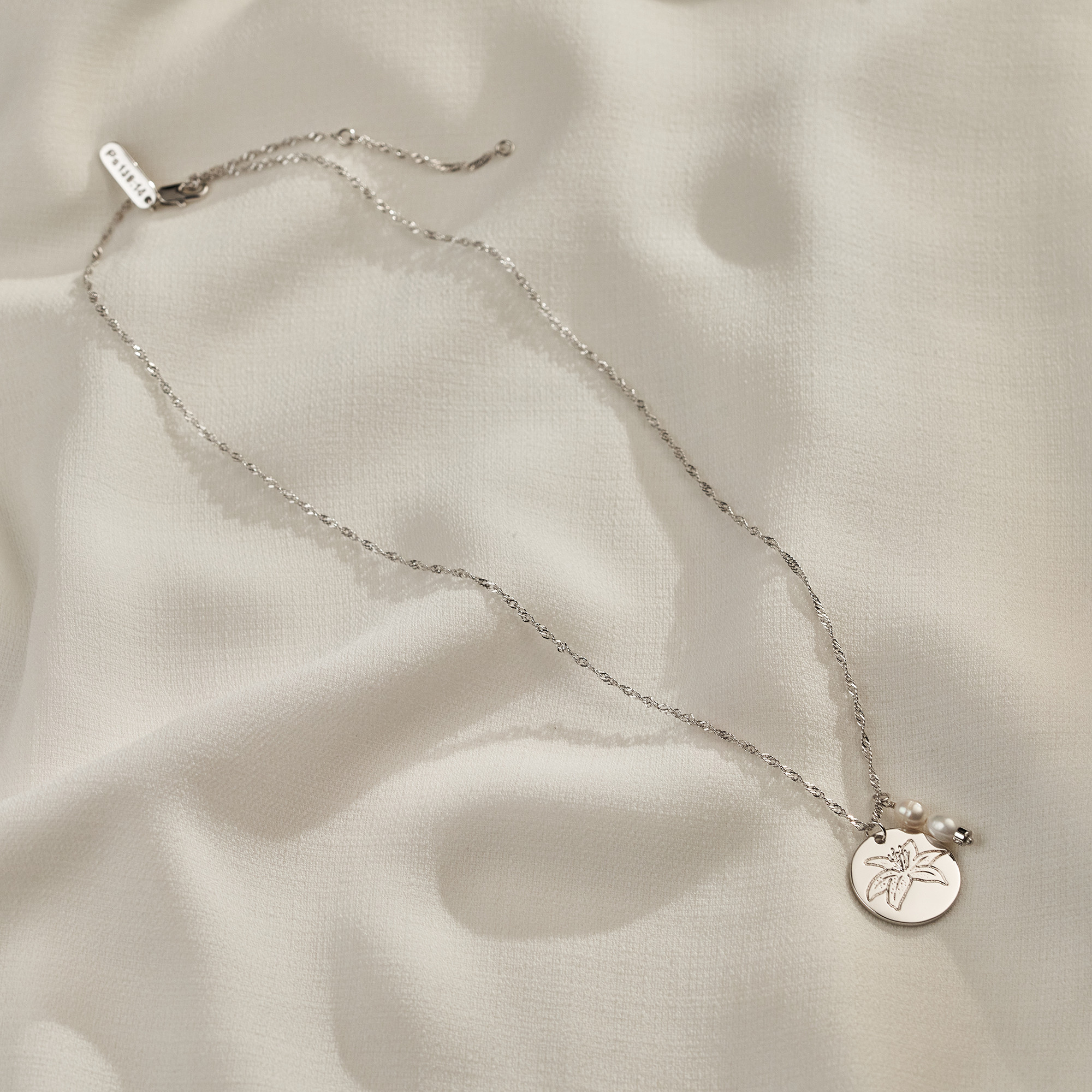 Colar Livia Banho Ródio Branco