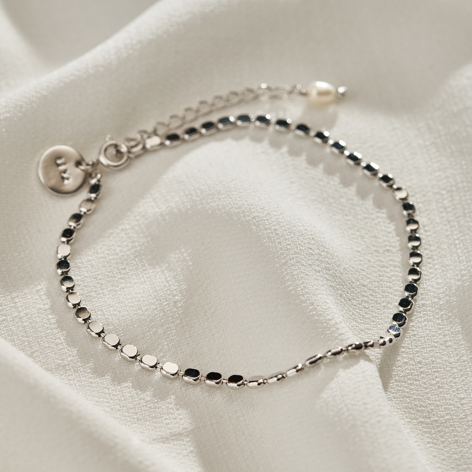 Tornozeleira Karina Banho Ródio Branco