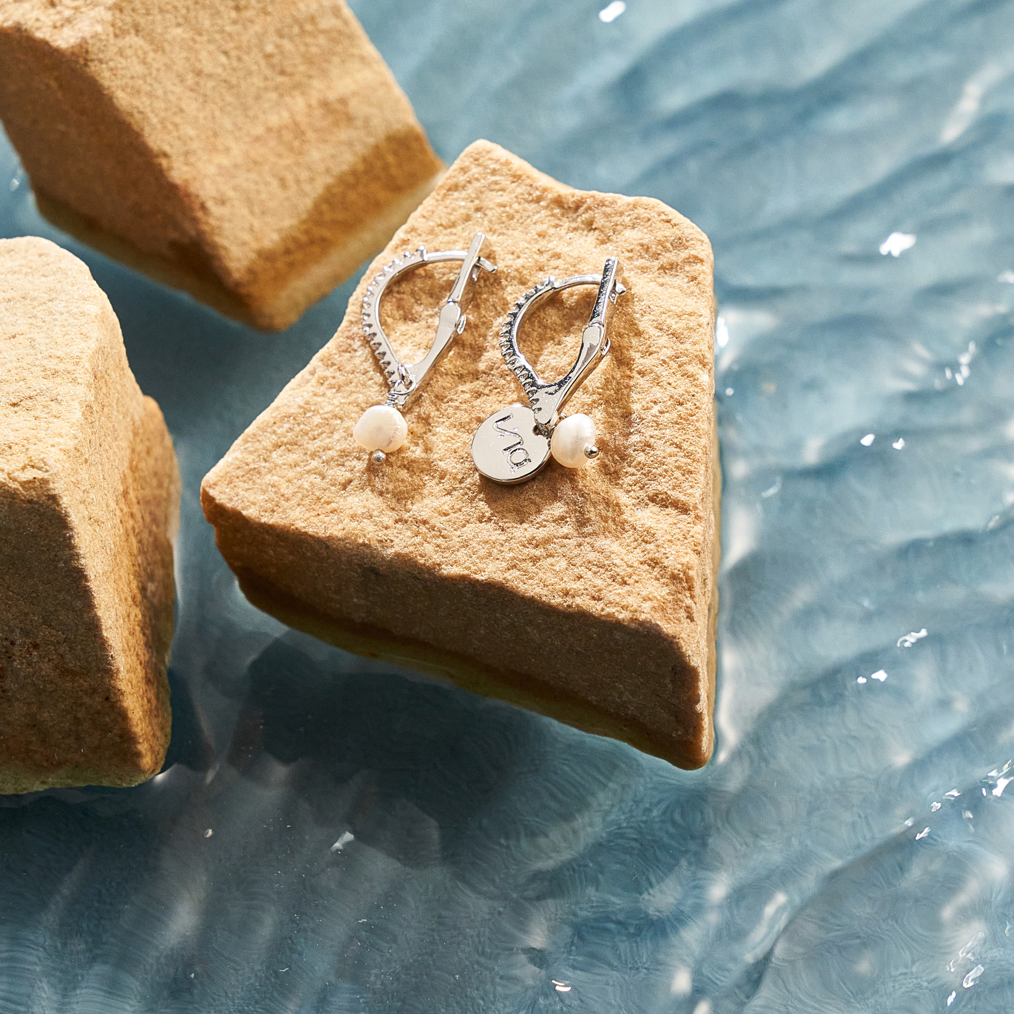 Brinco Luana Banho Ródio Branco