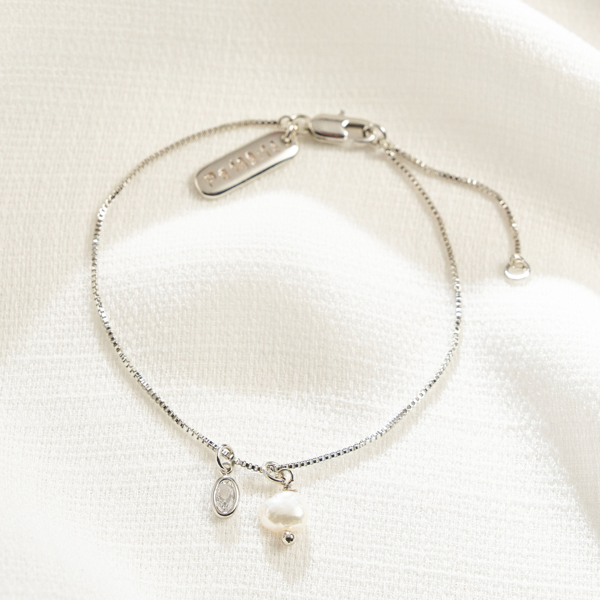 Pulseira Elza Banho Ródio Branco