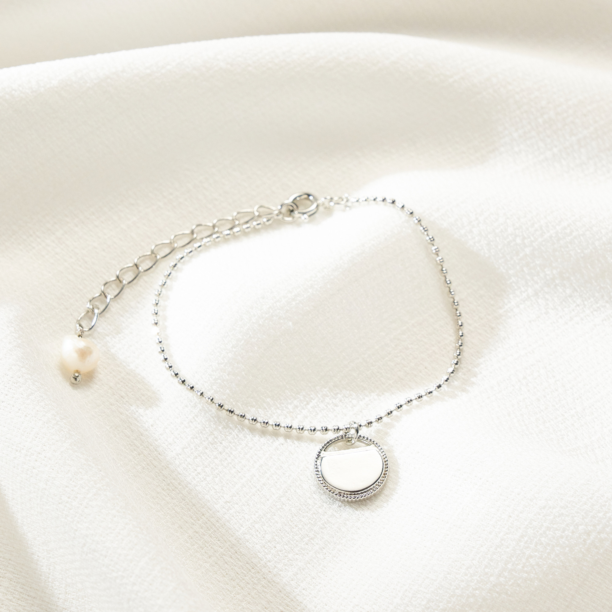 Pulseira Mathilde Banho Ródio Branco