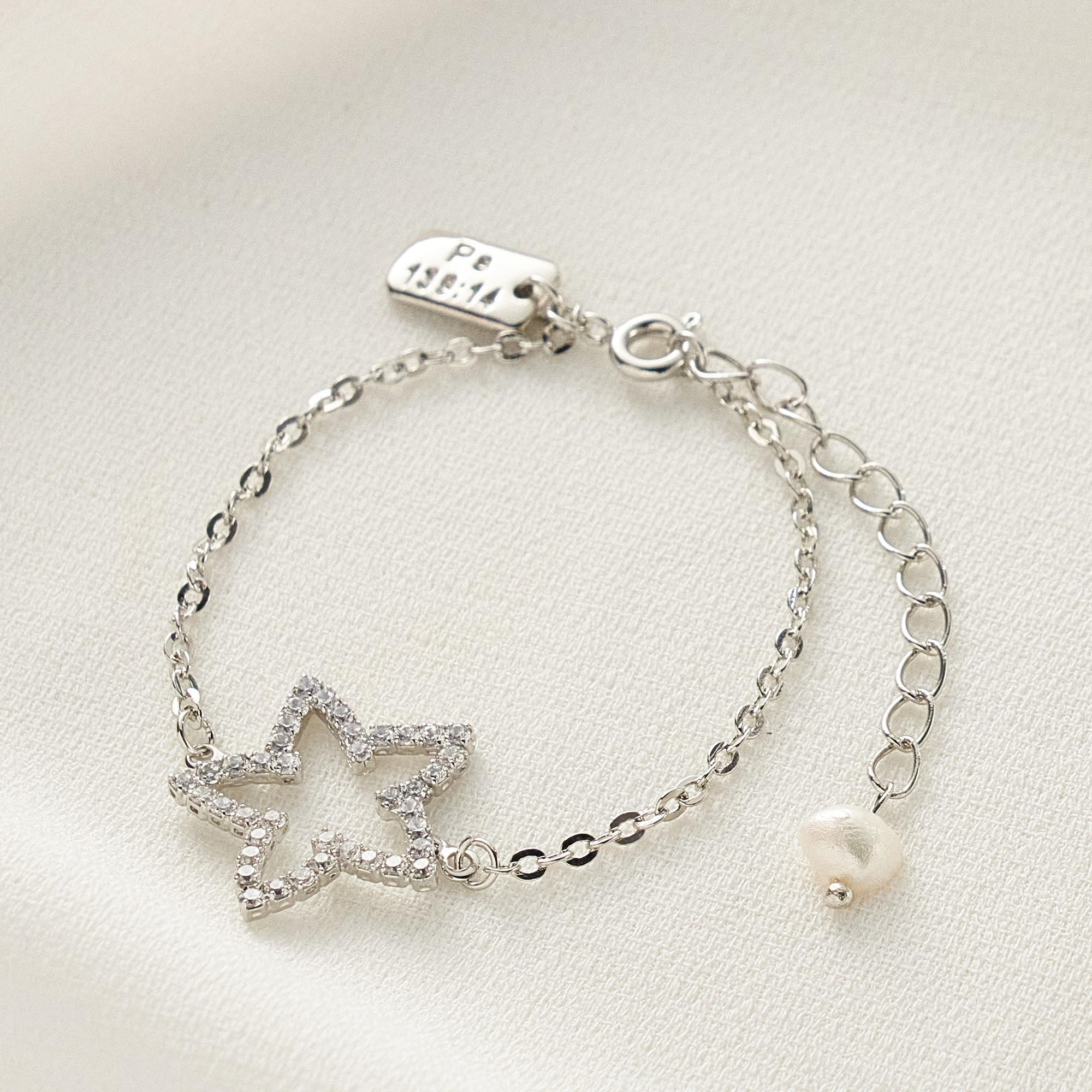 Pulseira Rubia Banho Ródio Branco