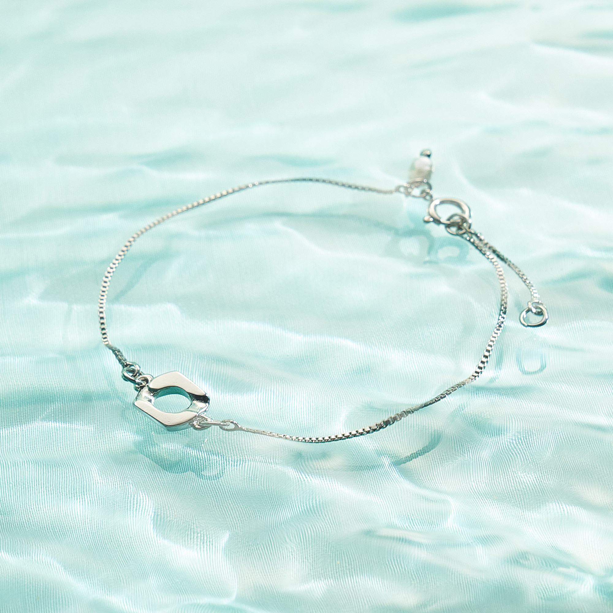 Pulseira Dominique Banho Ródio Branco