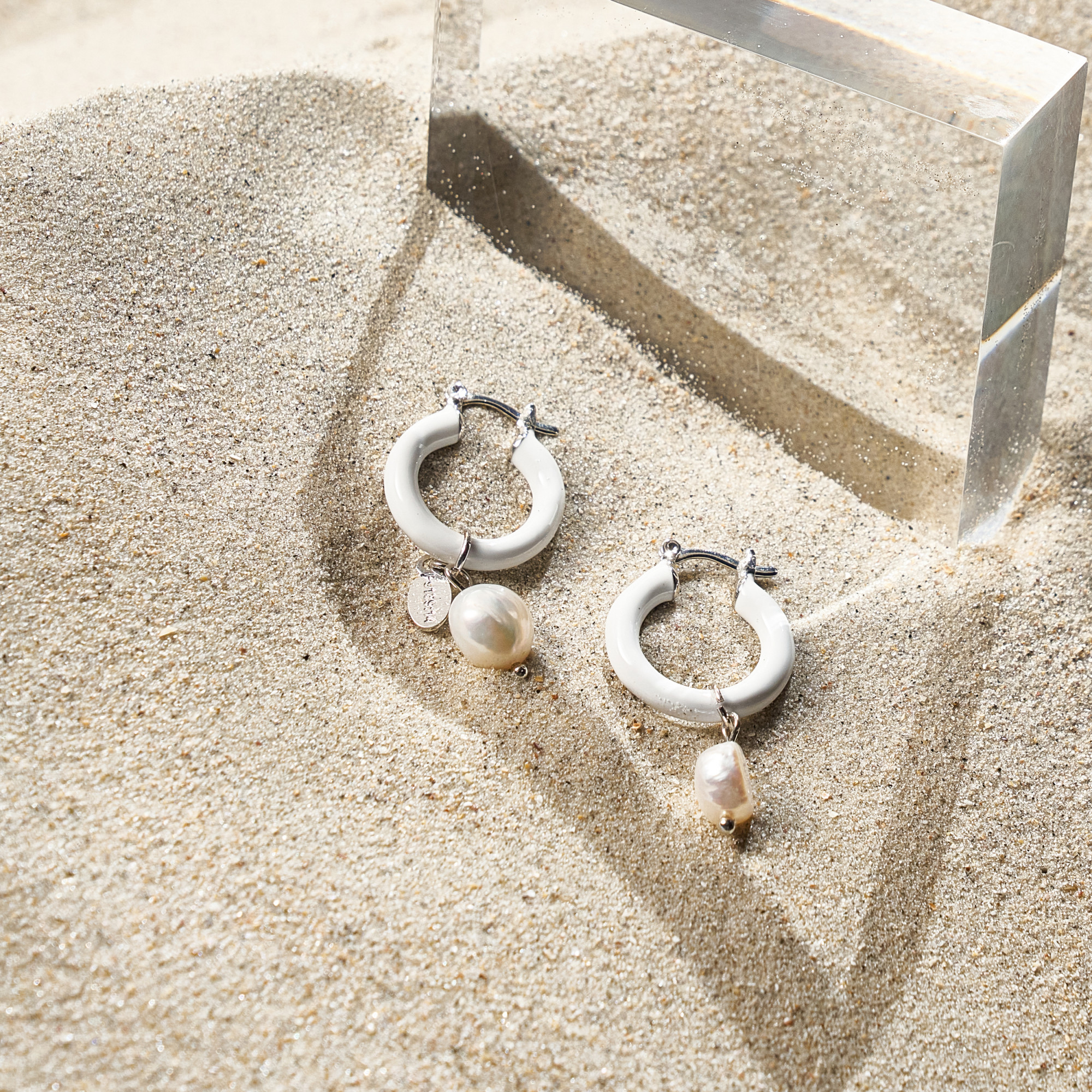 Brinco Aurea Banho Ródio Branco