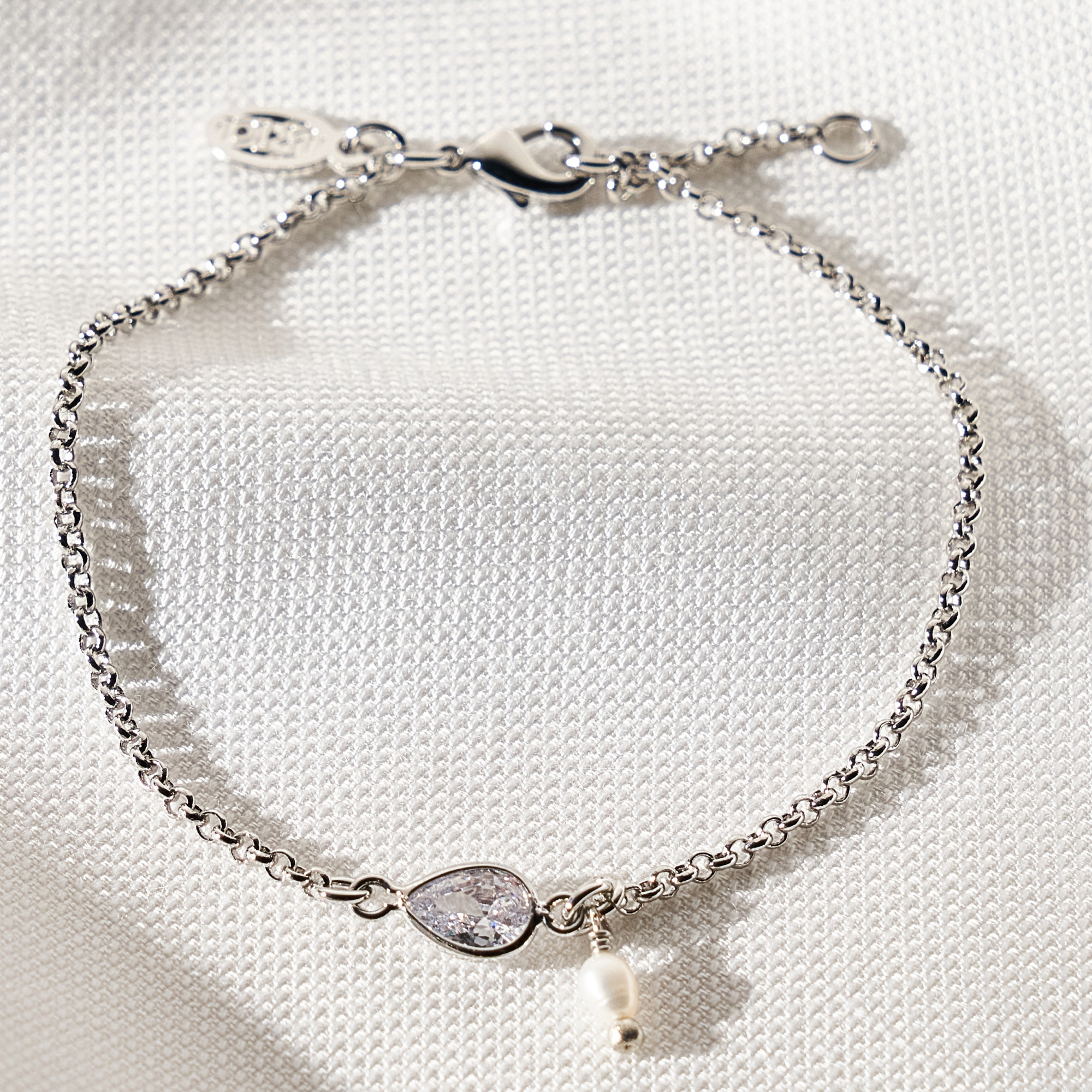 Pulseira Muna Banho Ródio Branco