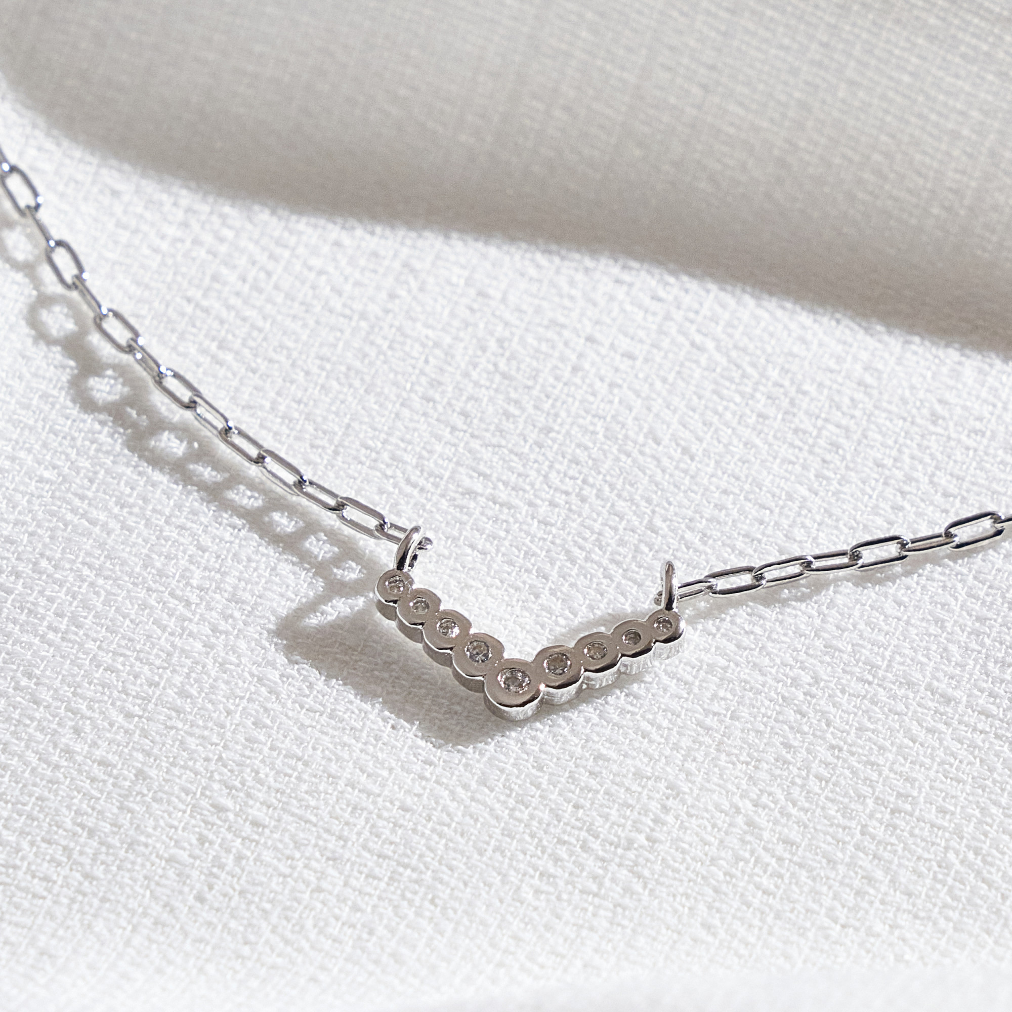 Colar Alcione Banho Ródio Branco