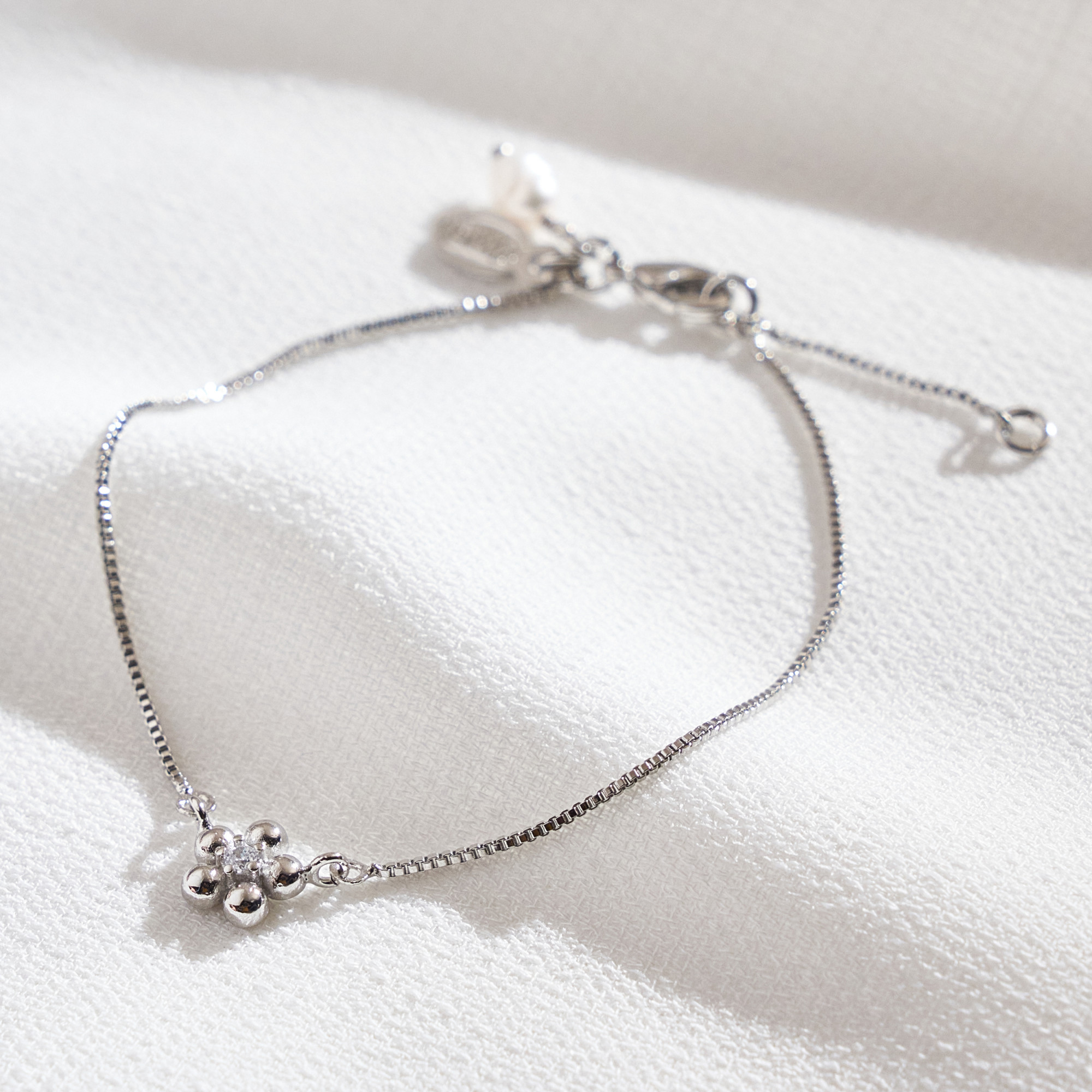 Pulseira Belmira Banho Ródio Branco