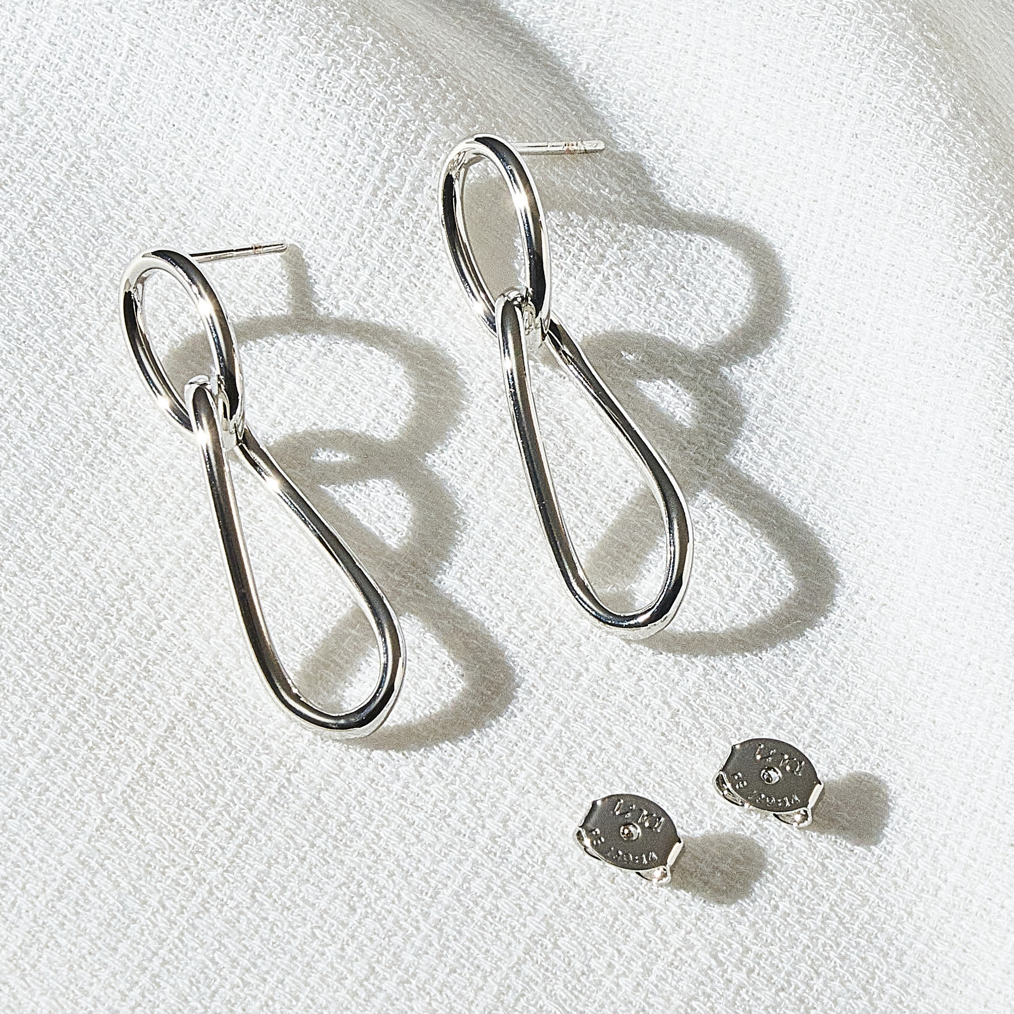 Brinco Loren Banho Ródio Branco