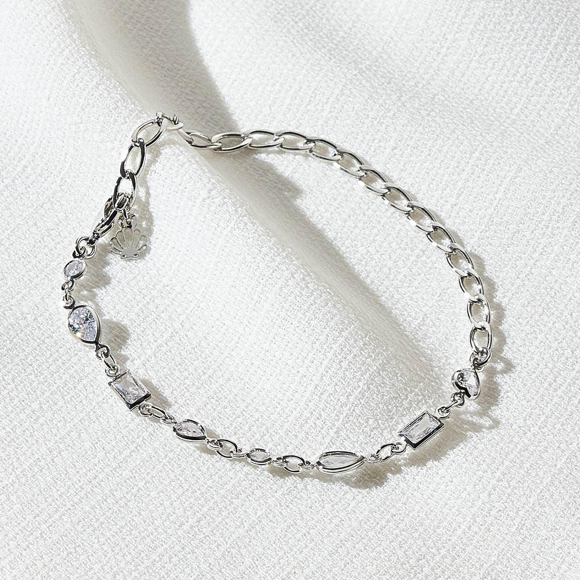 Pulseira Polly Banho Ródio Branco