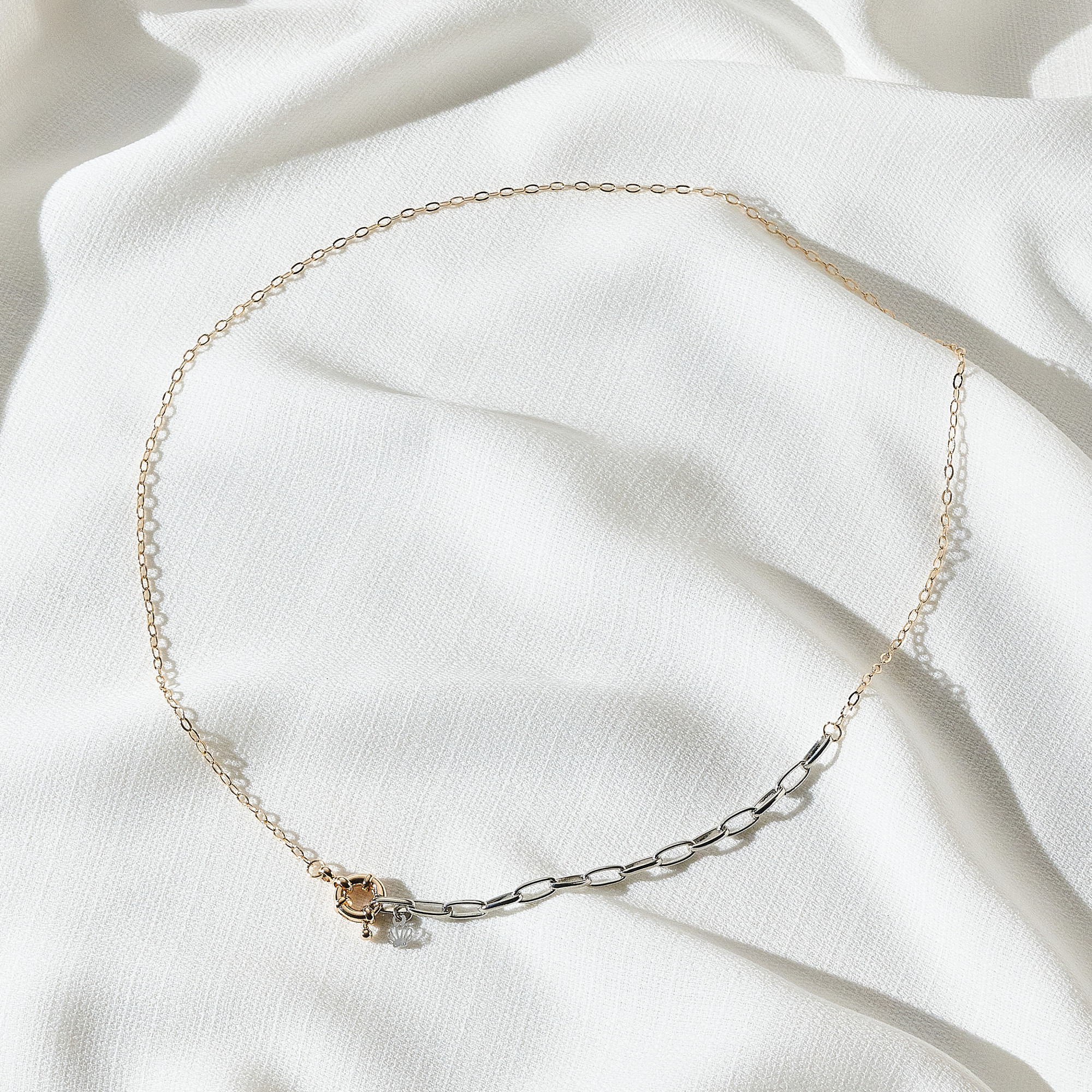 Colar Dulce Banho Ouro 18k e Ródio Branco