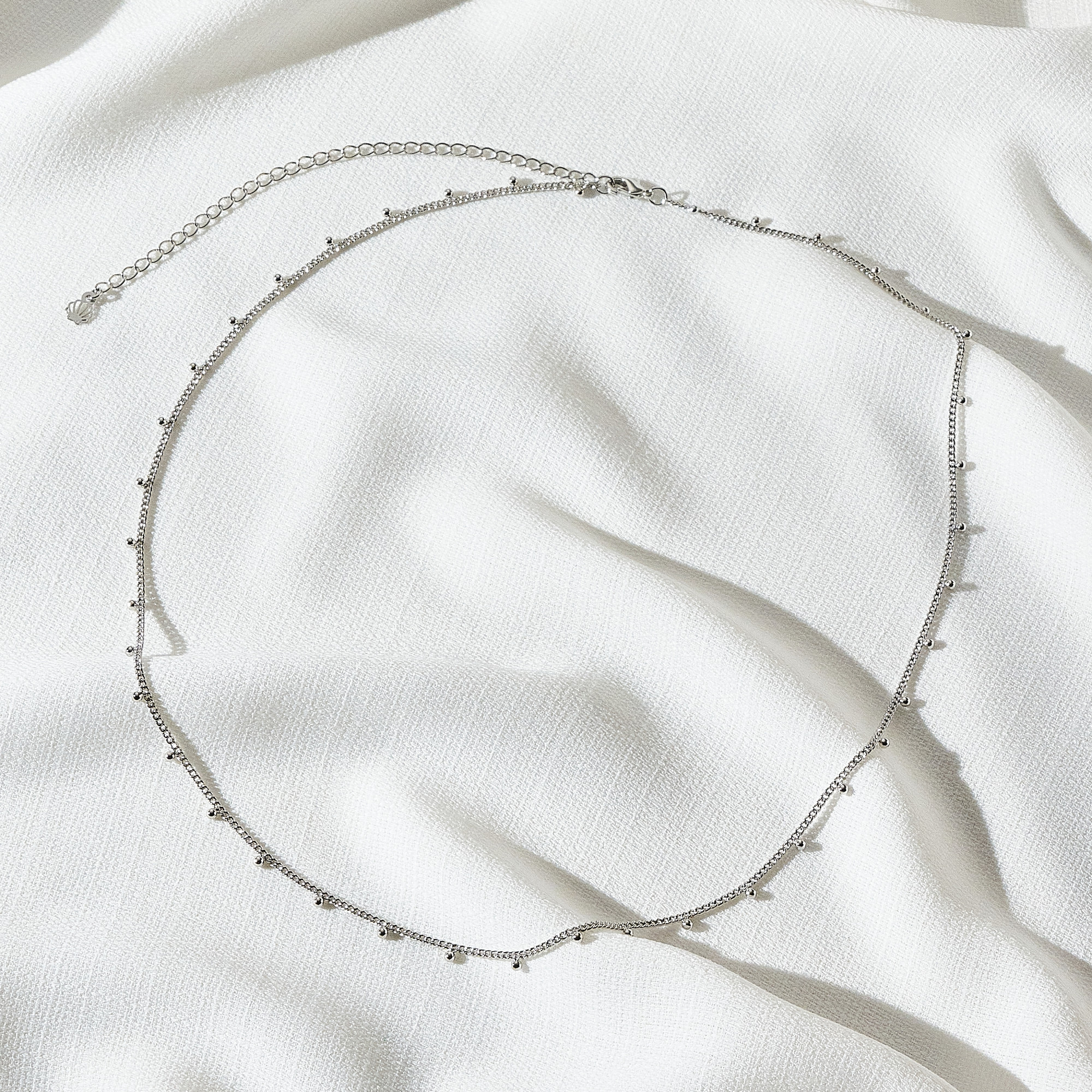 Colar Yvi Banho Ródio Branco