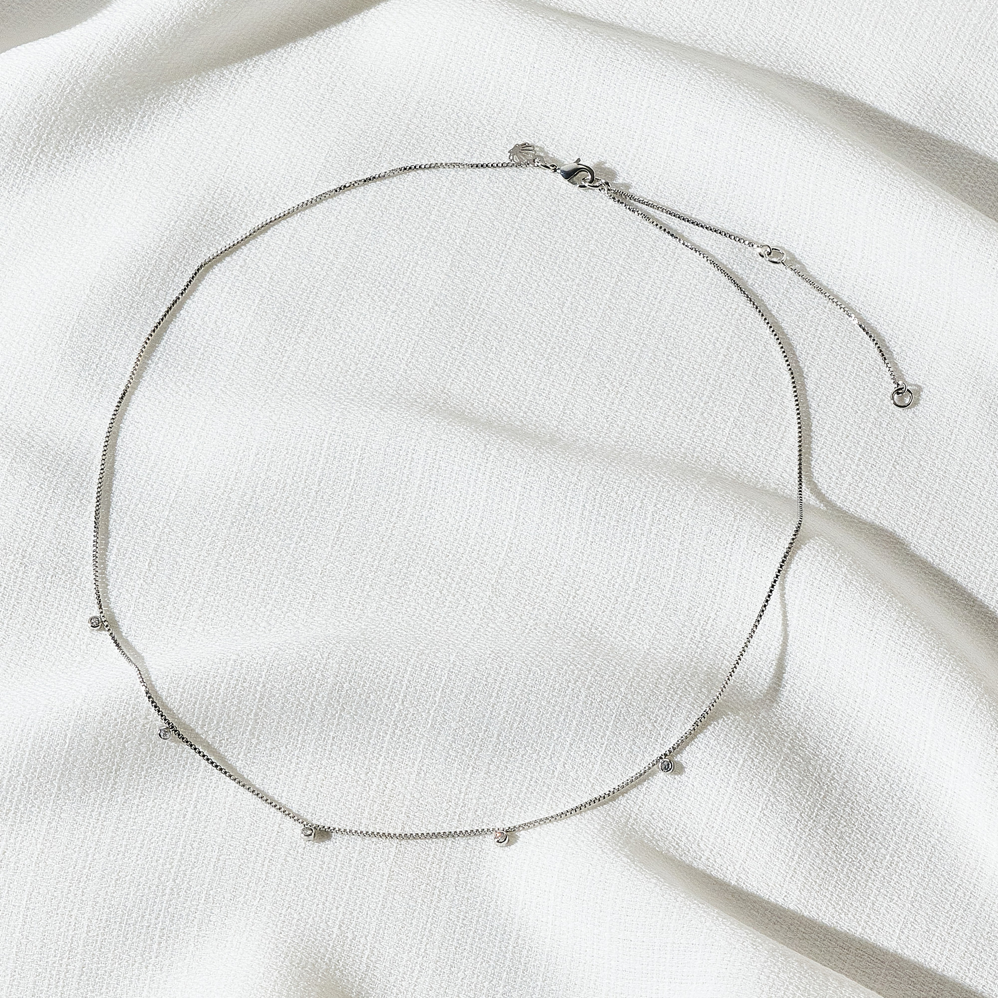 Colar Ashley Banho Ródio Branco