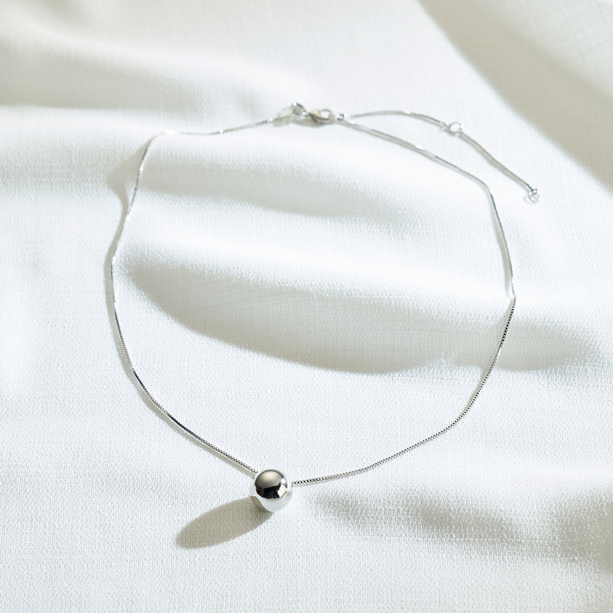 Colar Jina Banho Ródio Branco