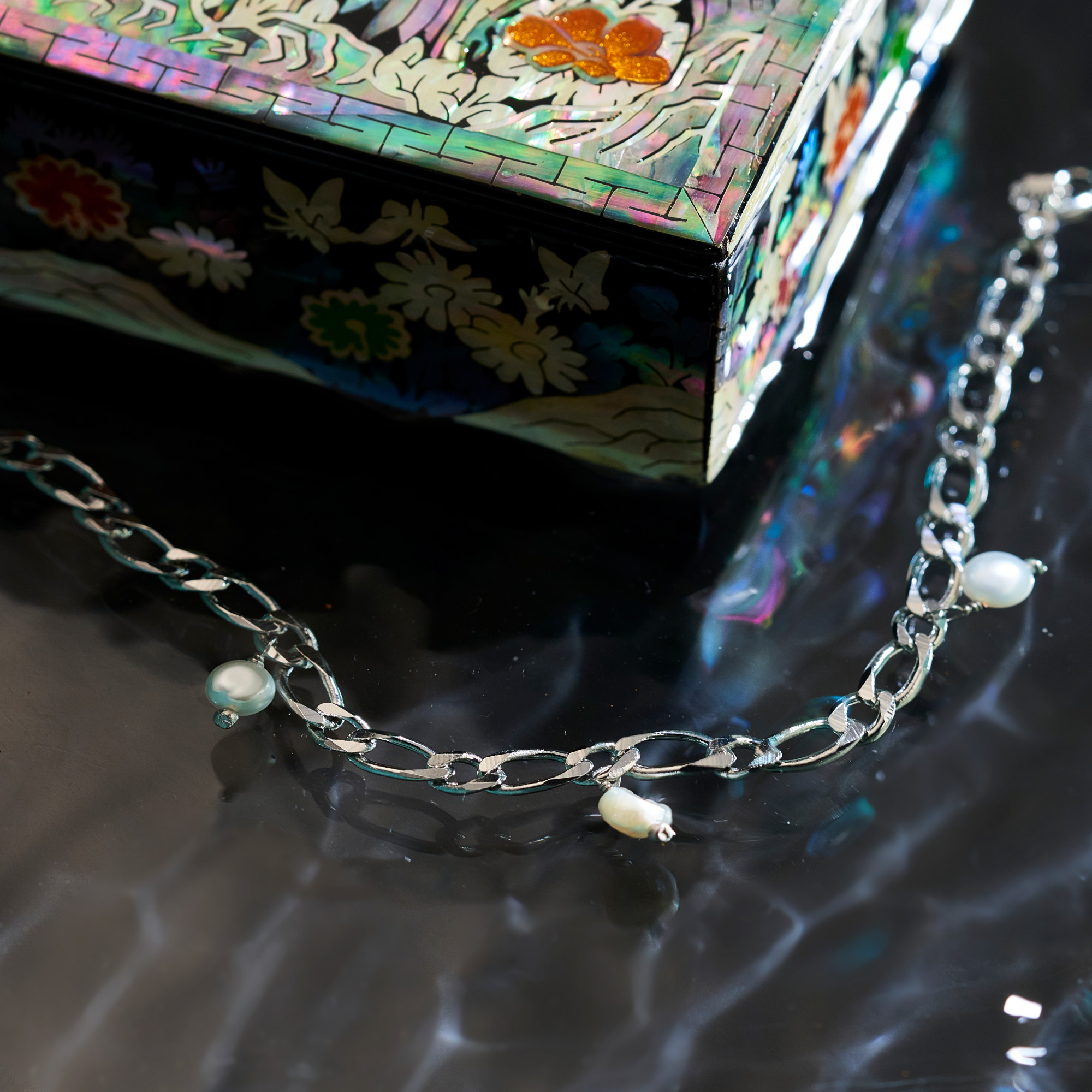 Pulseira Woo Banho Ródio Branco