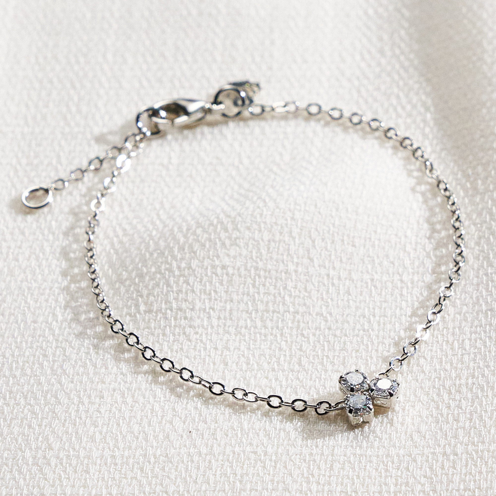 Pulseira Betty Banho Ródio Branco