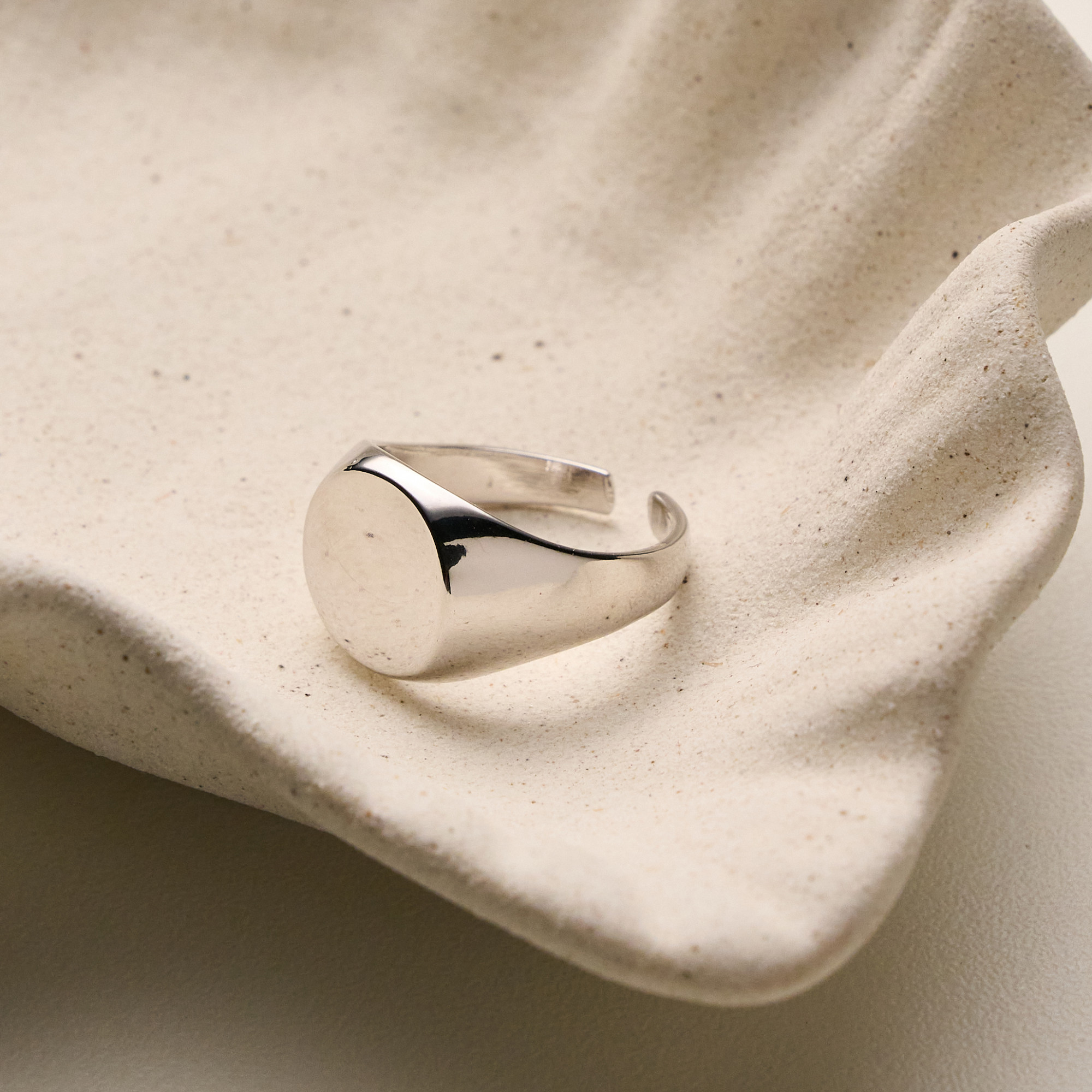 Anel Leblon Banho Ródio Branco