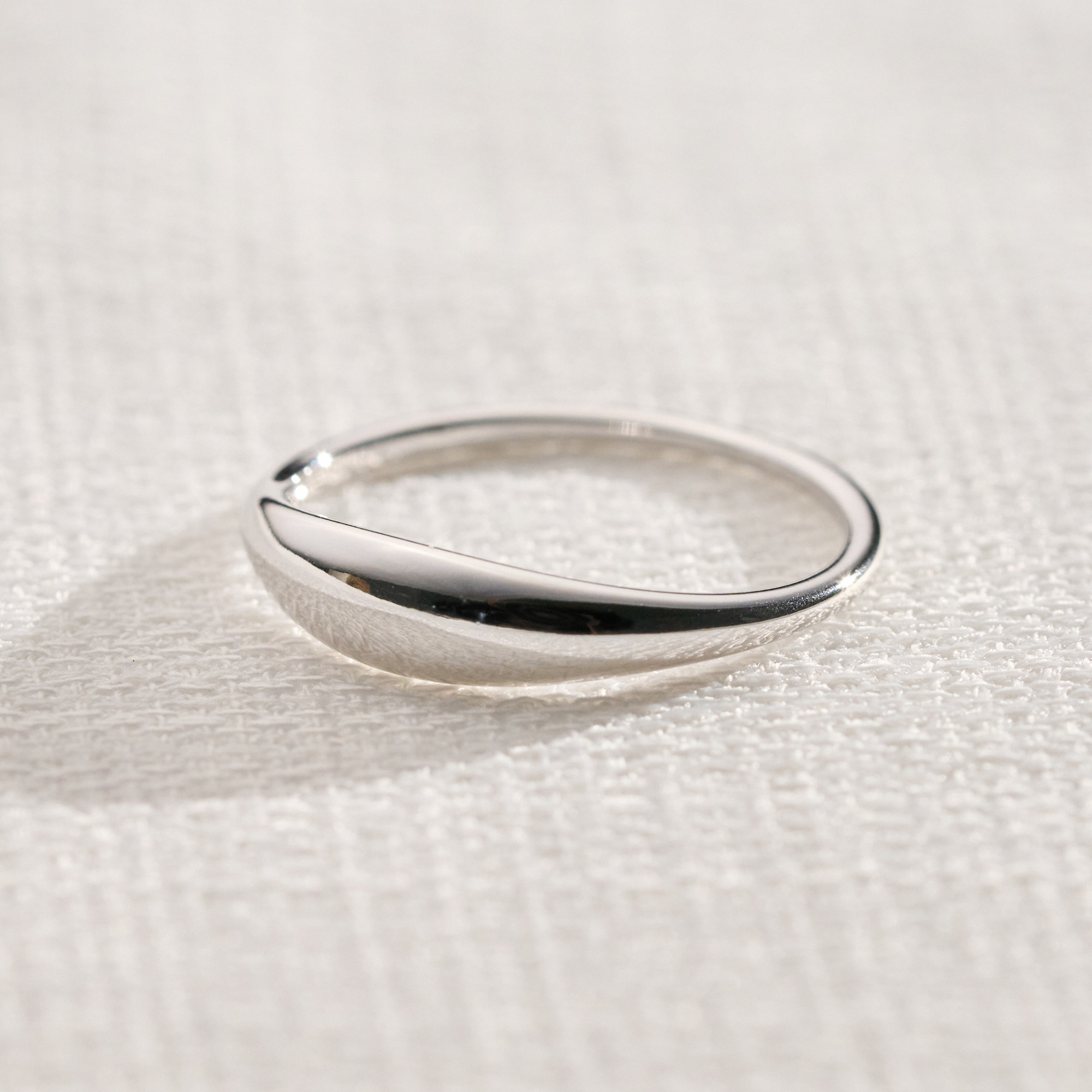 Anel Tijuca Banho Ródio Branco