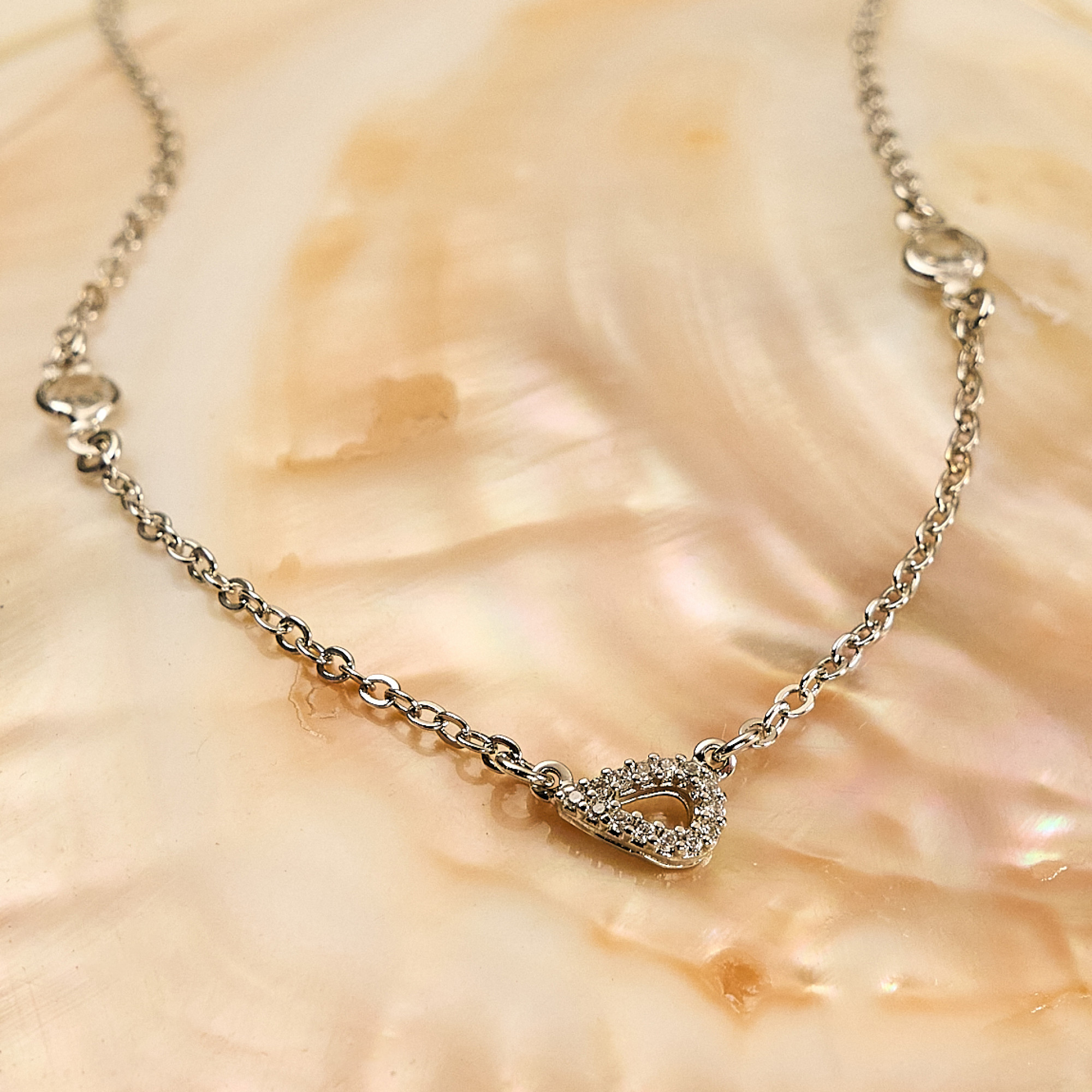 Colar Marine Banho Ródio Branco