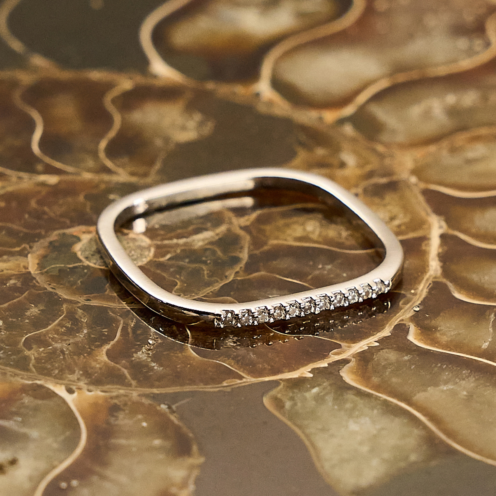 Anel Mandy Banho Ródio Branco