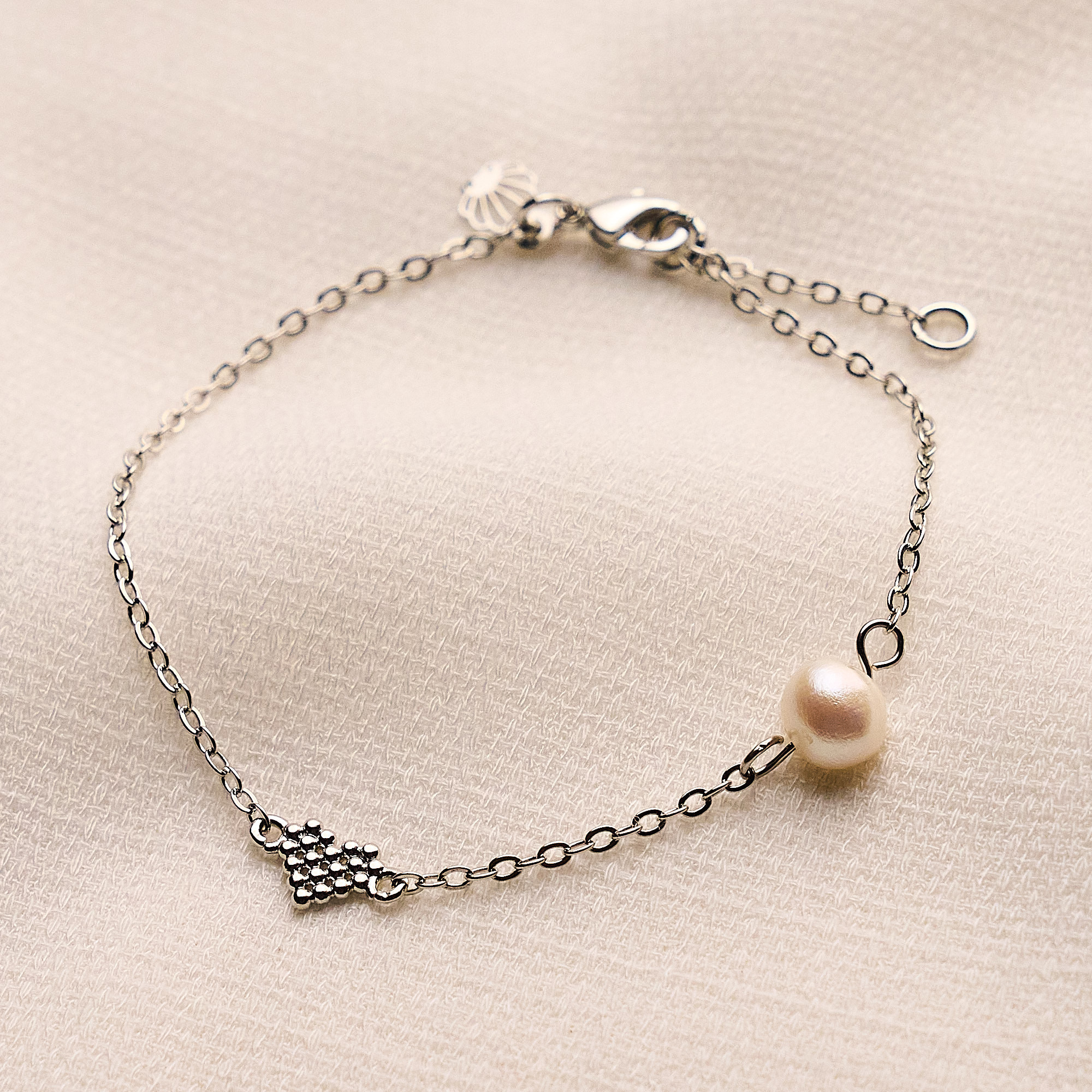 Pulseira Siena Banho Ródio Branco