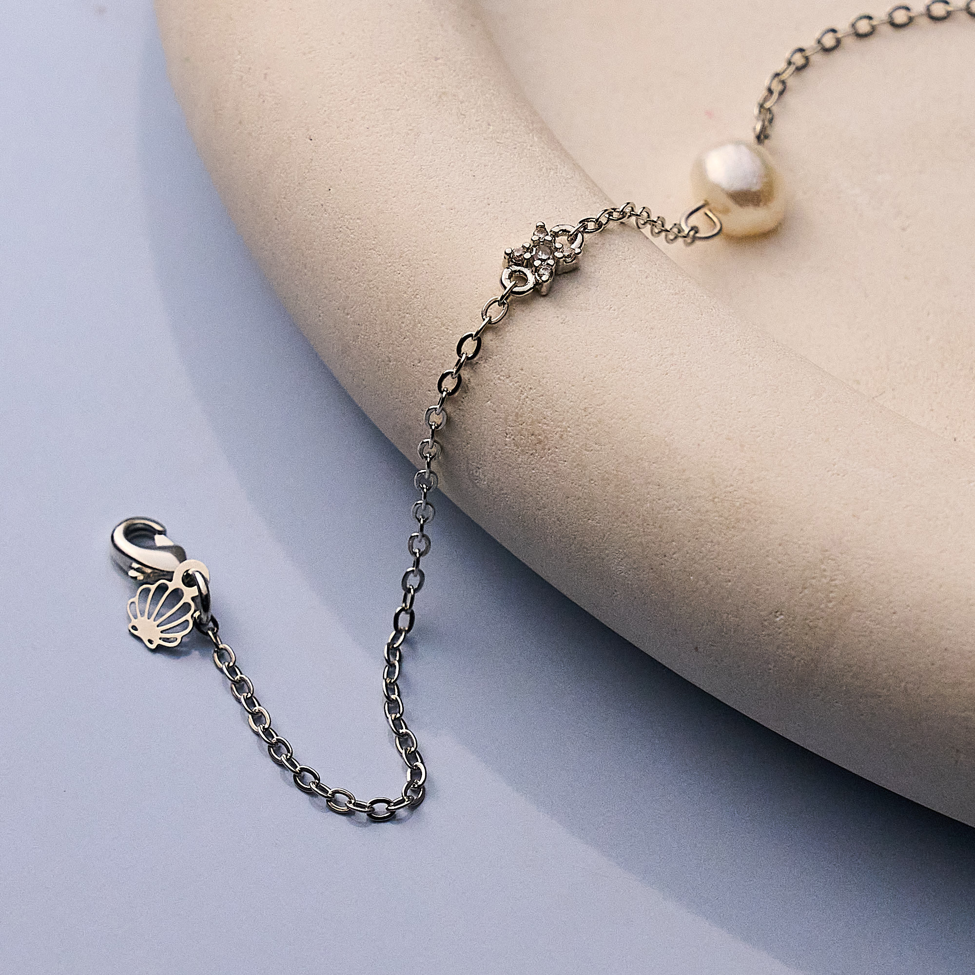 Pulseira Visla Banho Ródio Branco