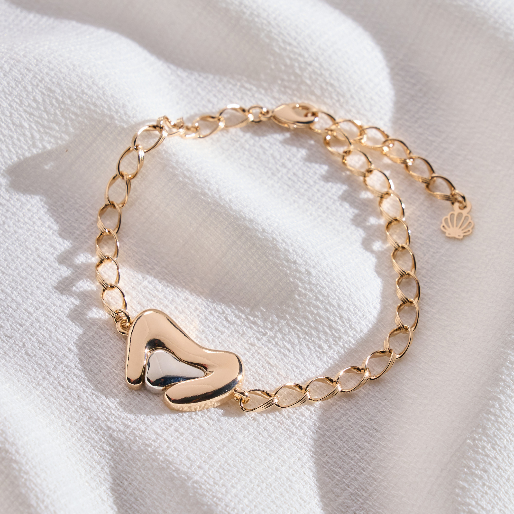 Pulseira Natiele Banho Ouro 18k e Ródio Branco