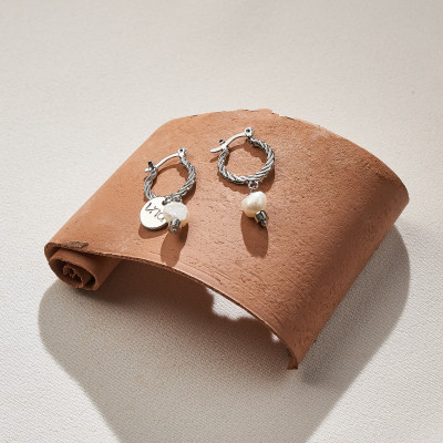 Brinco Mirna Banho Ródio Branco