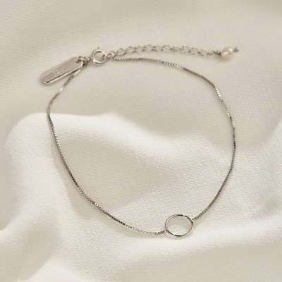 Tornozeleira Jessica Banho Ródio Branco