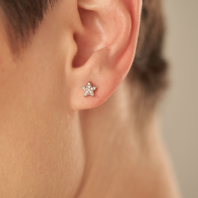 Brinco Adelaide Banho Ródio Branco