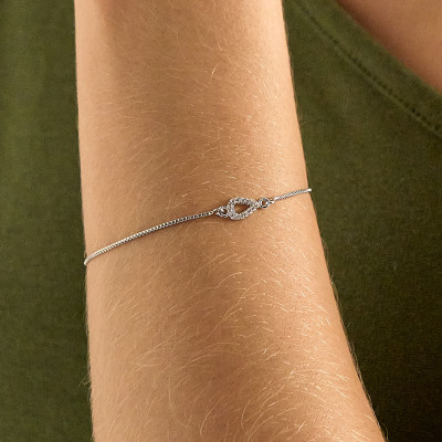 Pulseira Sacha Banho Ródio Branco