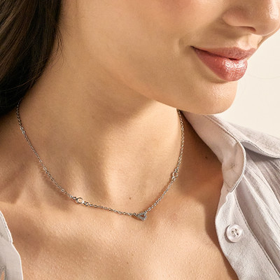 Colar Marine Banho Ródio Branco