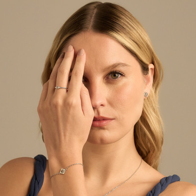 Anel Serpi Banho Ródio Branco