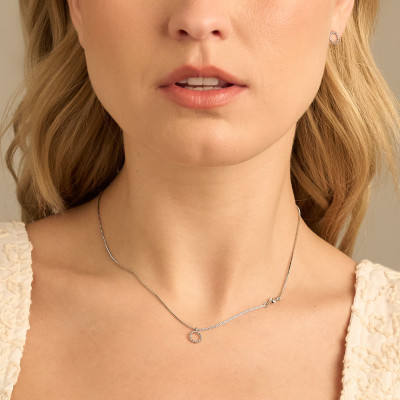 Colar Iba Banho Ródio Branco