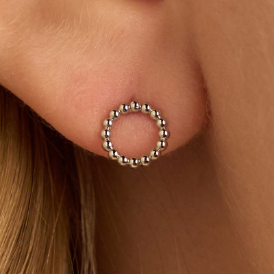 Brinco Eidel Banho Ródio Branco