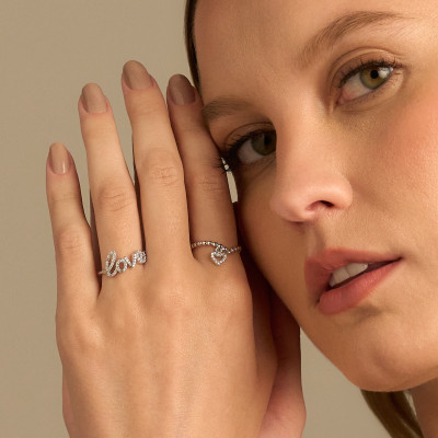 Anel Emma Banho Ródio Branco